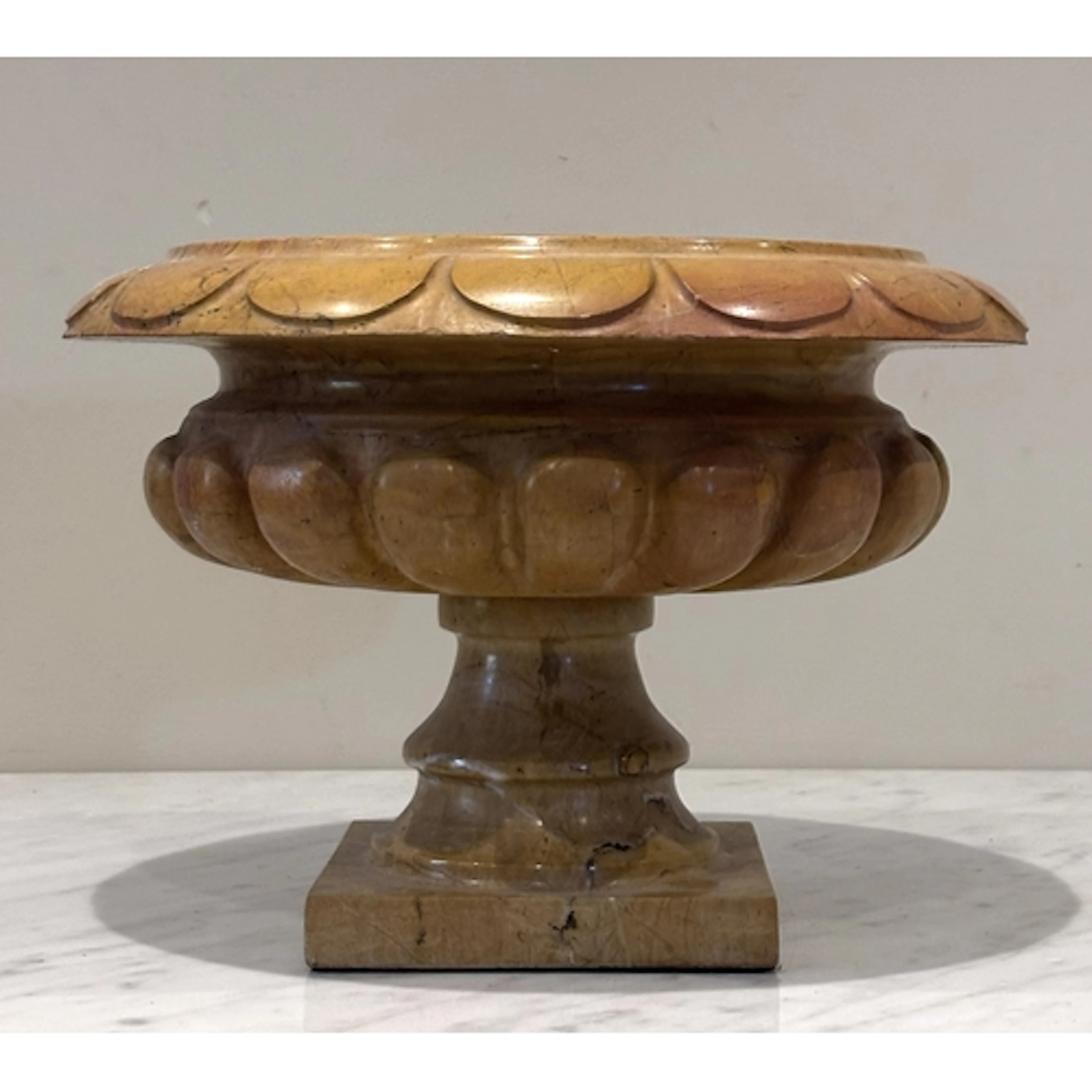 A Neo-classical style 'Grand Tour' yellow stone tazza, of ci...