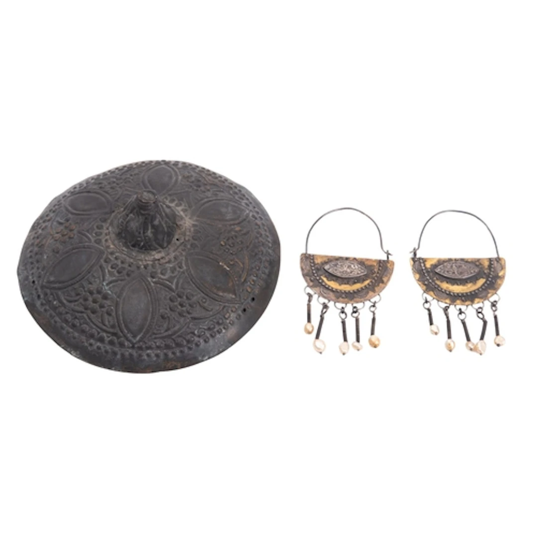 A domed and embossed circular Middle Eastern Ottoman or Arme...