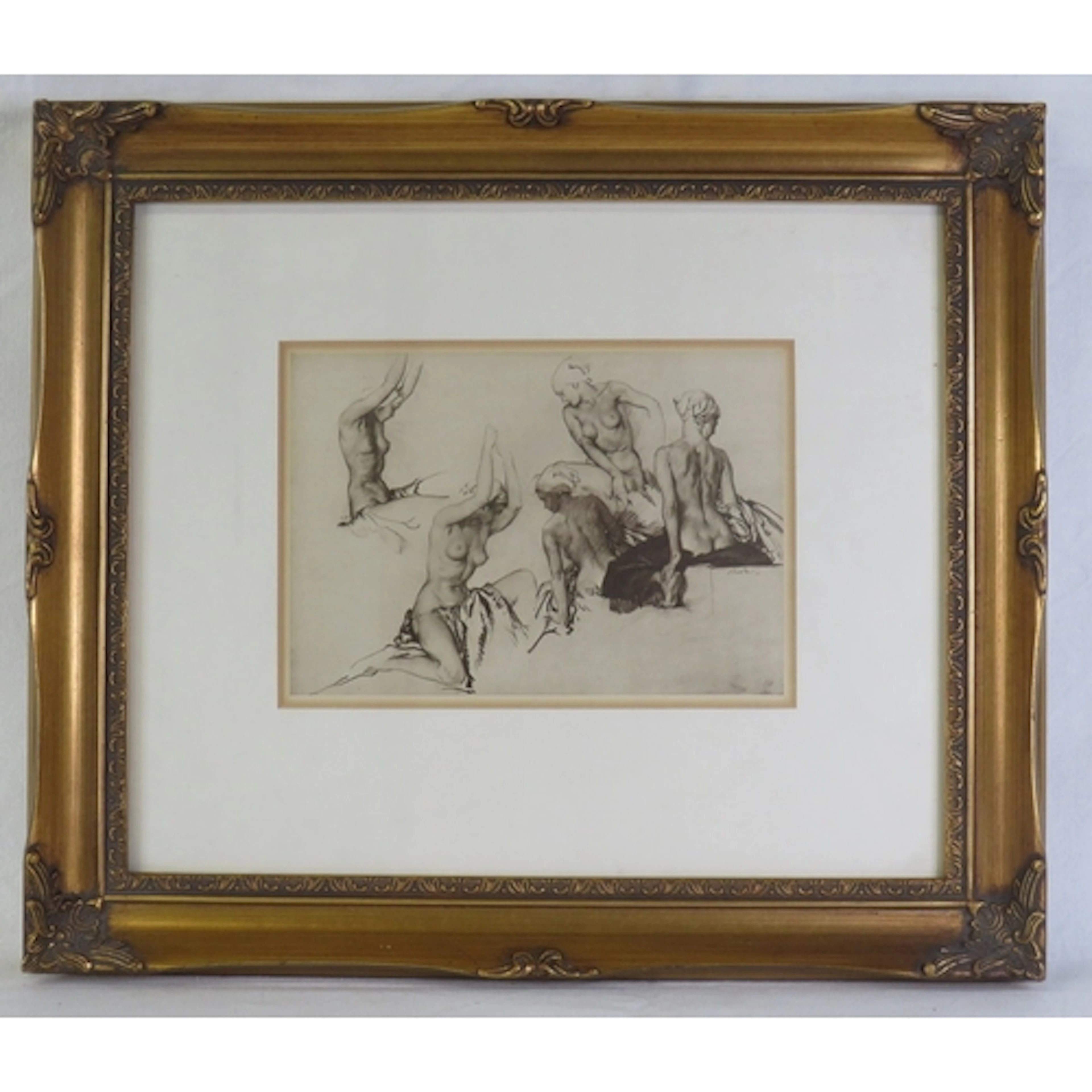 F/g Print Nude Figures indistinctly signed in the manner of ...