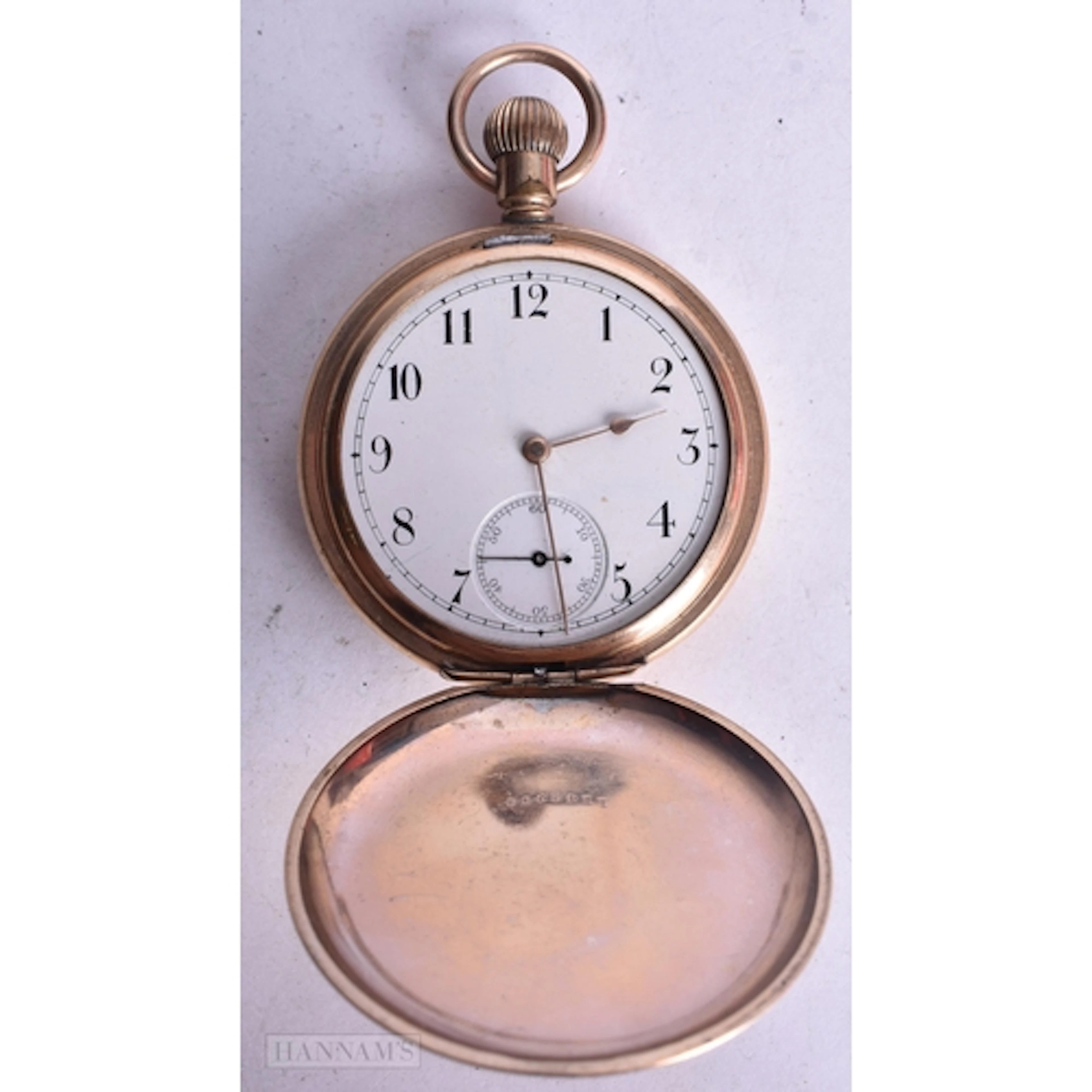 Waltham Rolled Gold Full Hunter Pocket Watch Hand Wind Worki...