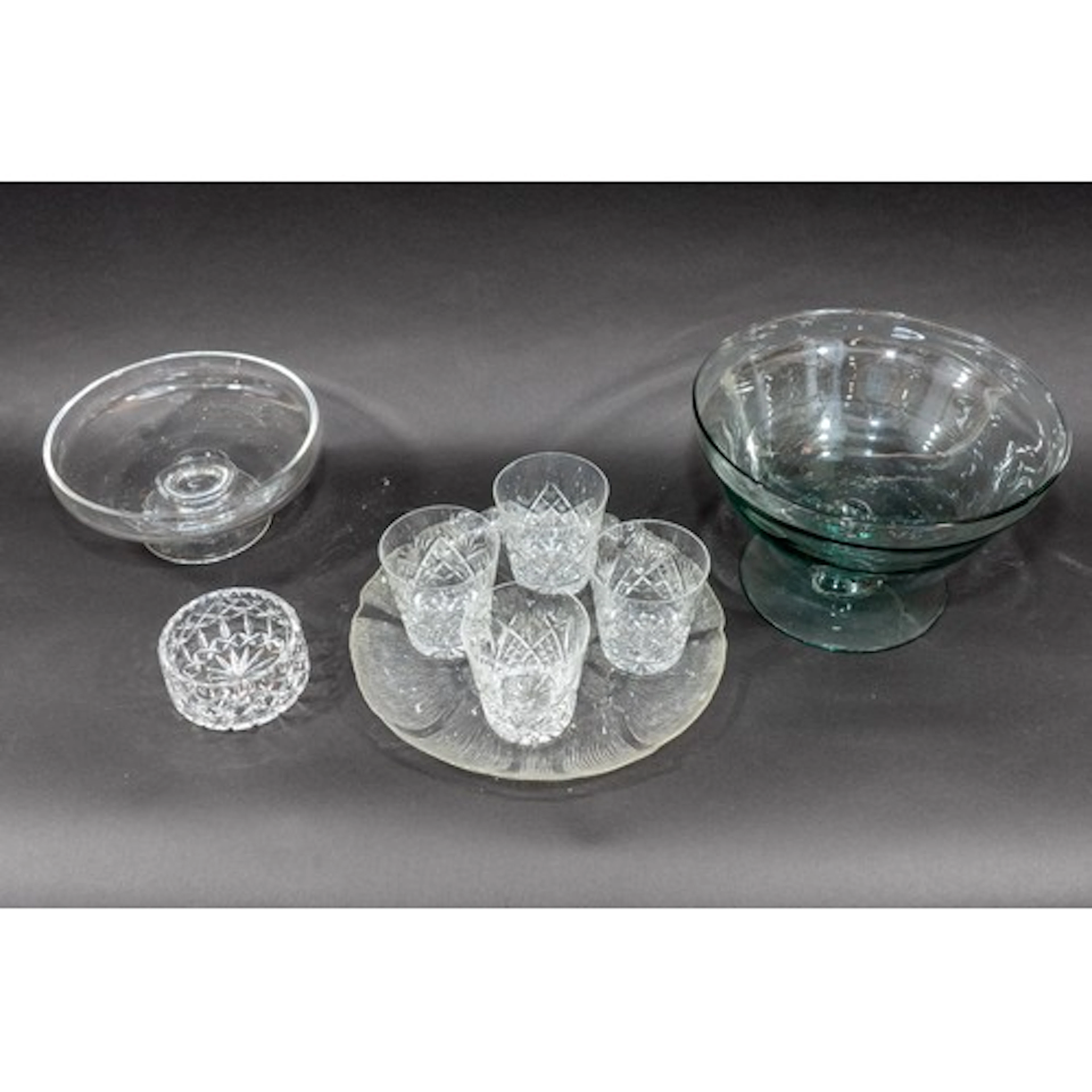 An etched polychrome glass bowl / liner in the style of Char...