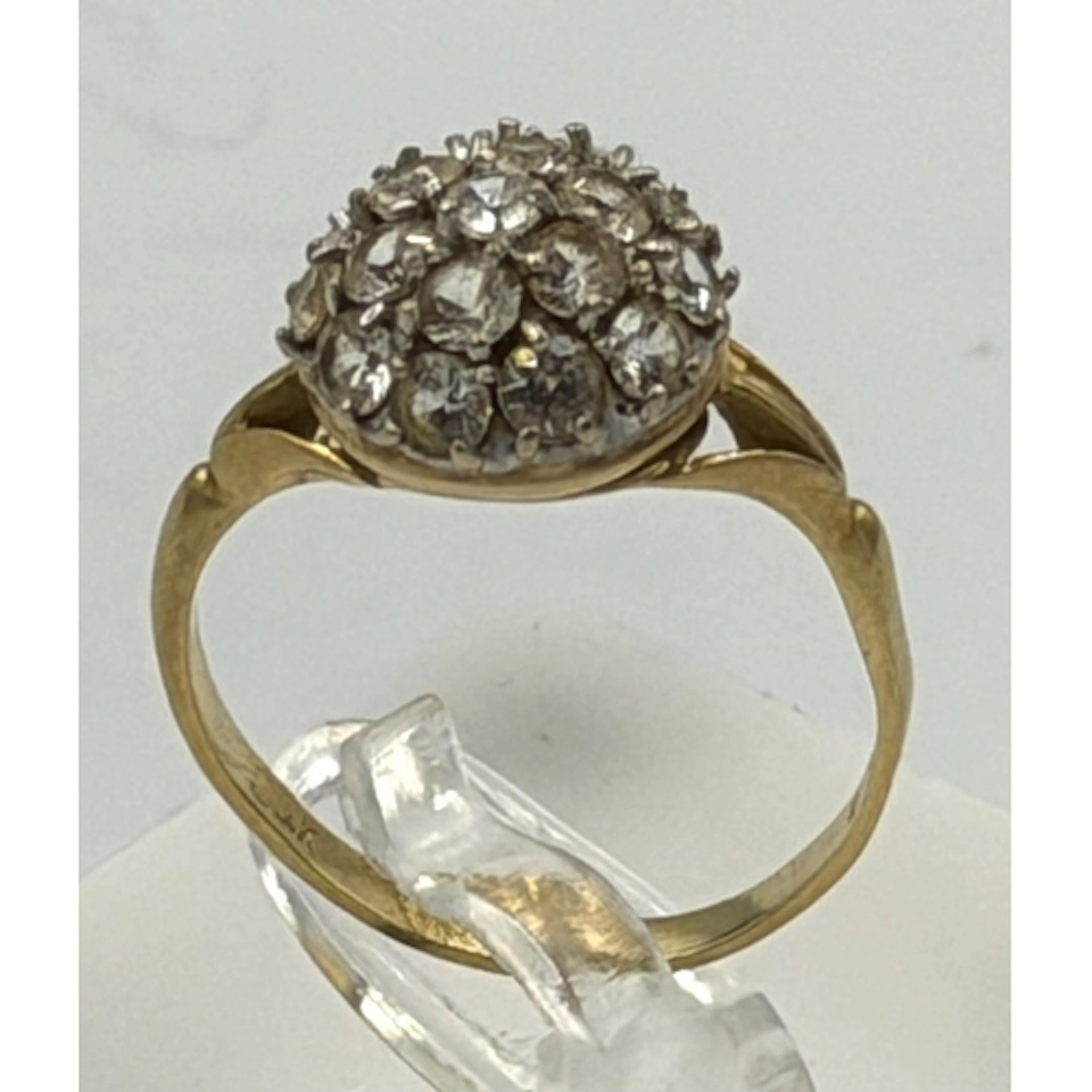 A 9ct gold white stone cocktail style ring, approximate size...