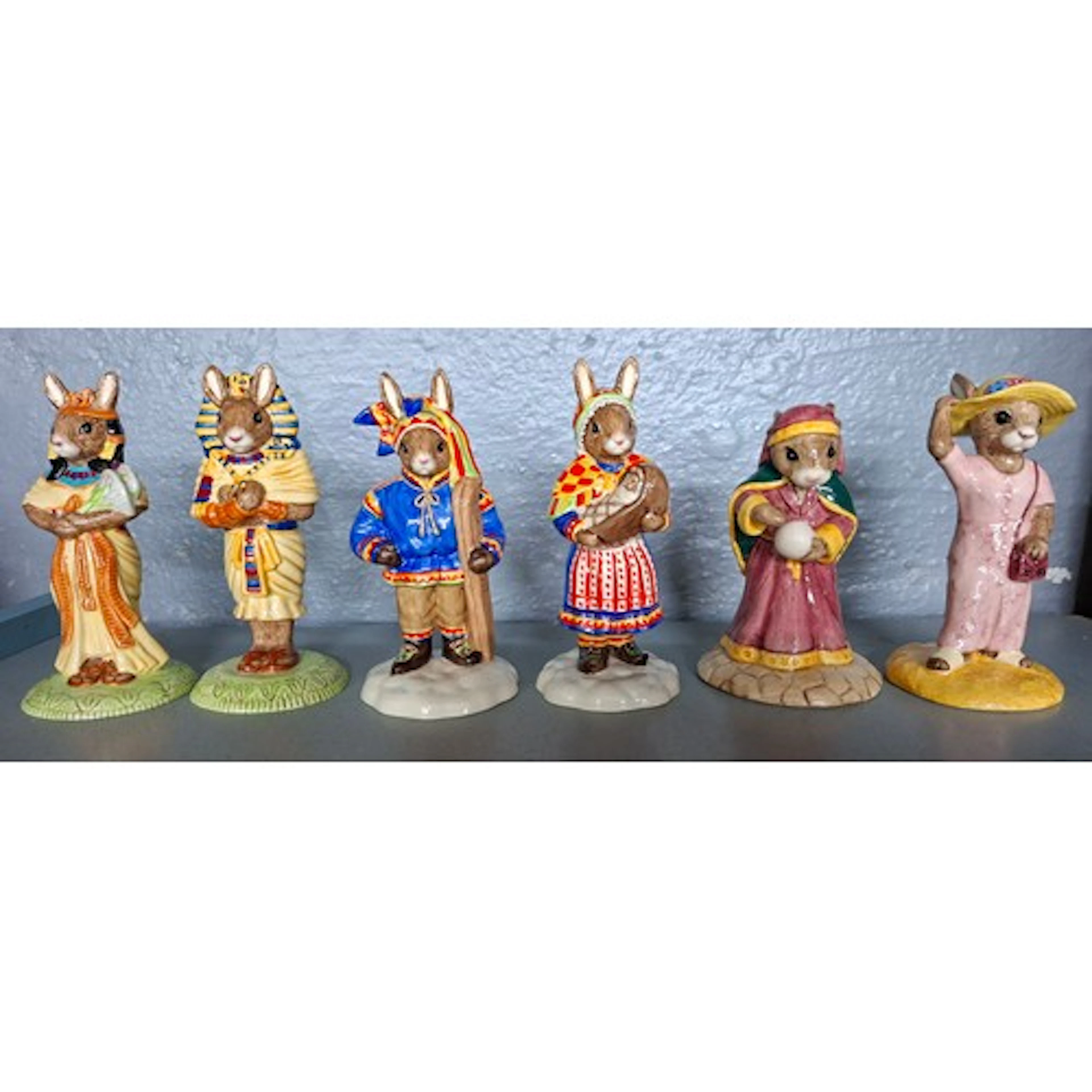 Three hand painted and signed Bunnykins models; Tutankhamun ...