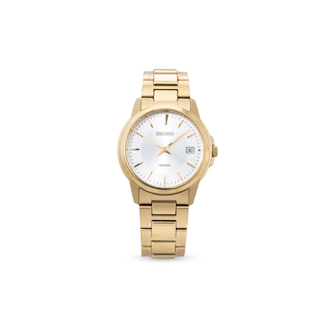 A STAINLESS STEEL & GILT SEIKO WRIST WATCH