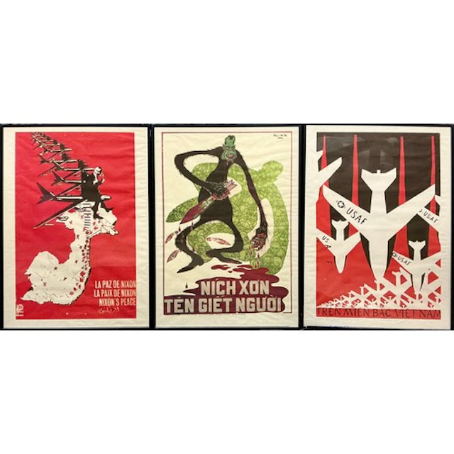 A set of three Propaganda Posters, The Vietnam War - Nich Xo...