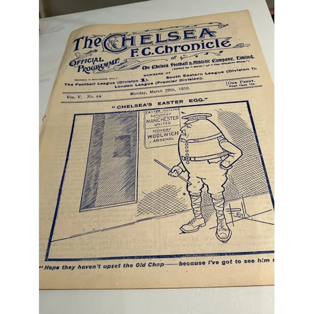 1909 - 1910 Chelsea v Woolwich Arsenal Football Programme: E...