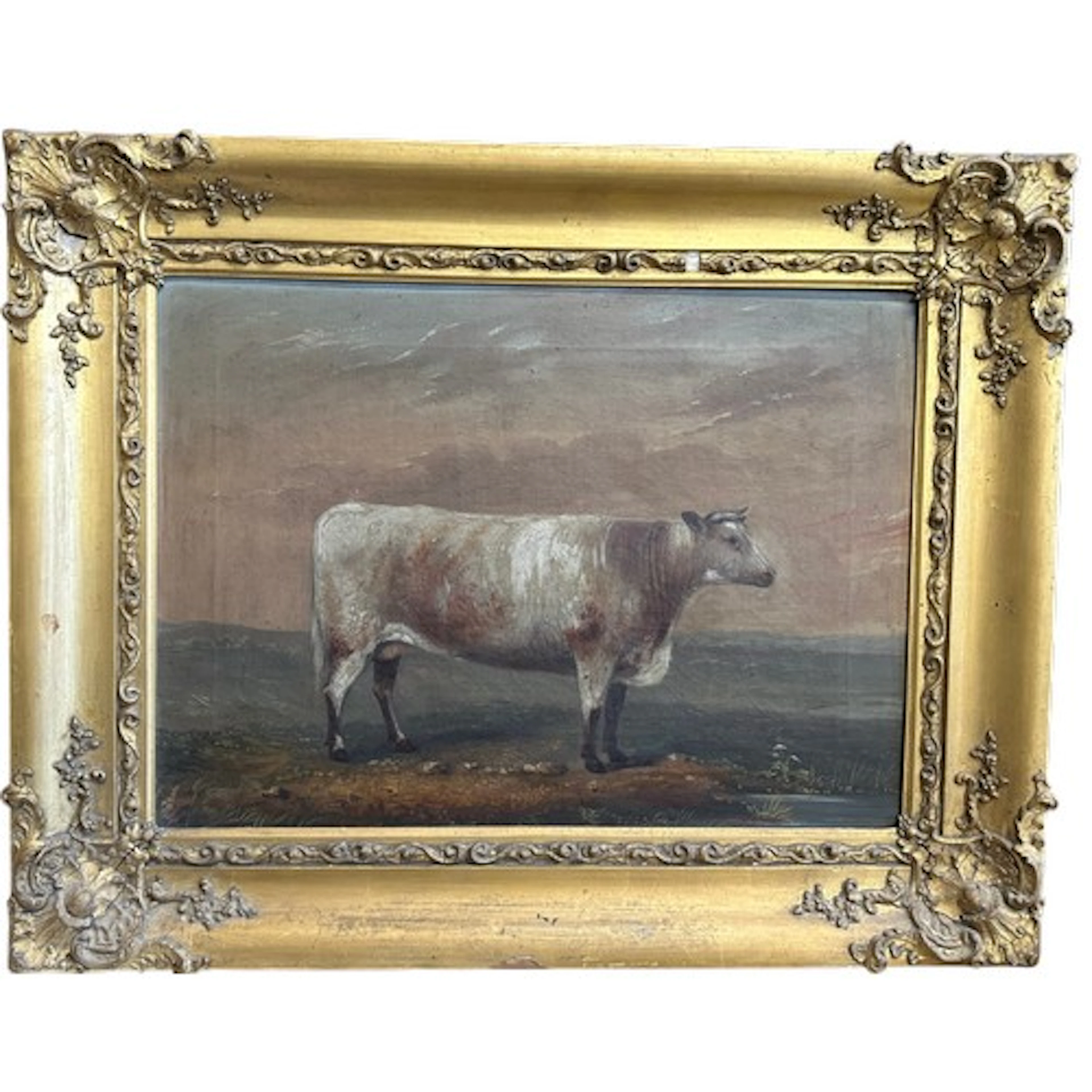 English Naive School style artist, 19thC. A portrait of a pr...