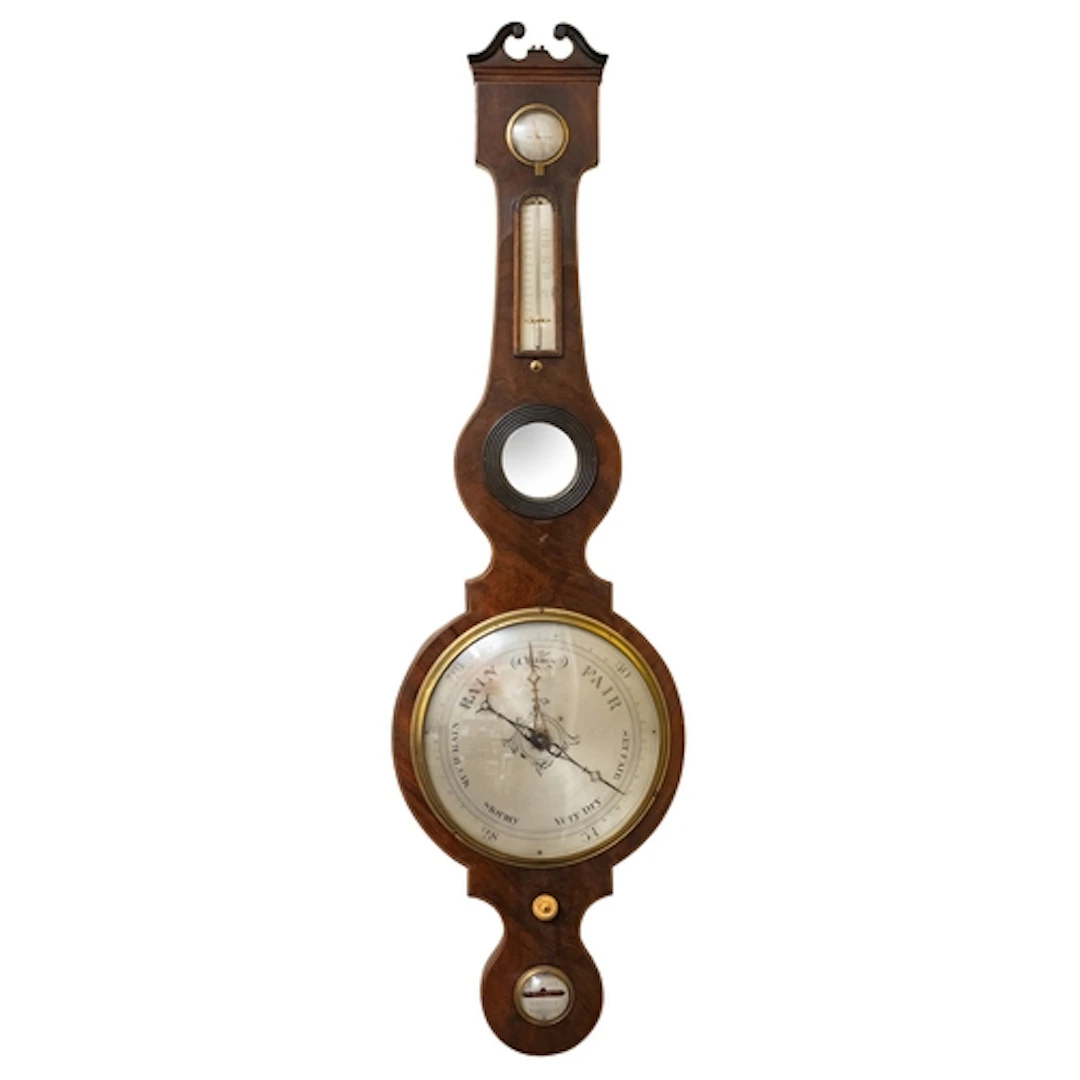 D. Luvate, Preston, a mahogany wheel barometer the eight-inc...