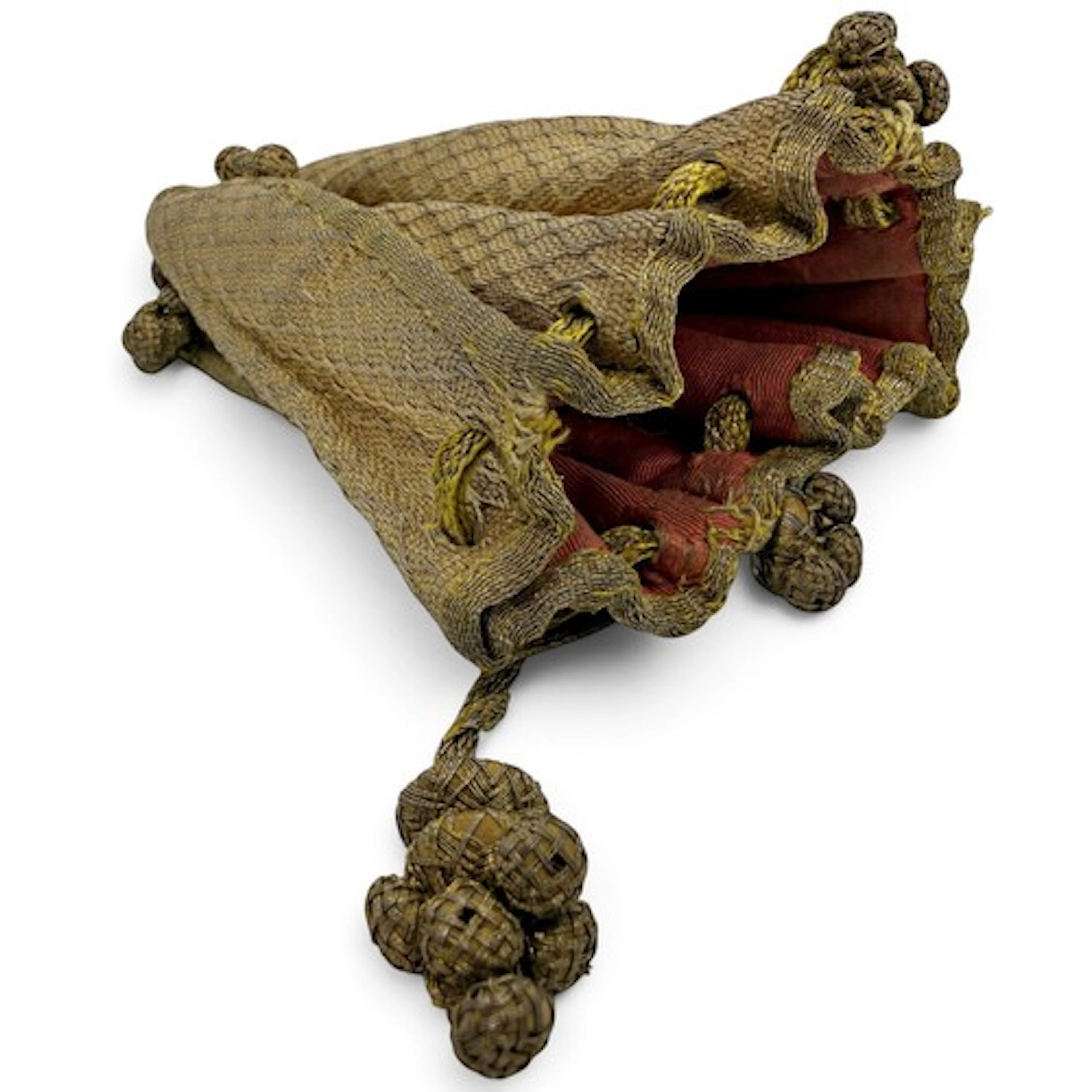 A European gilt-thread drawstring purse, probably late 17th ...
