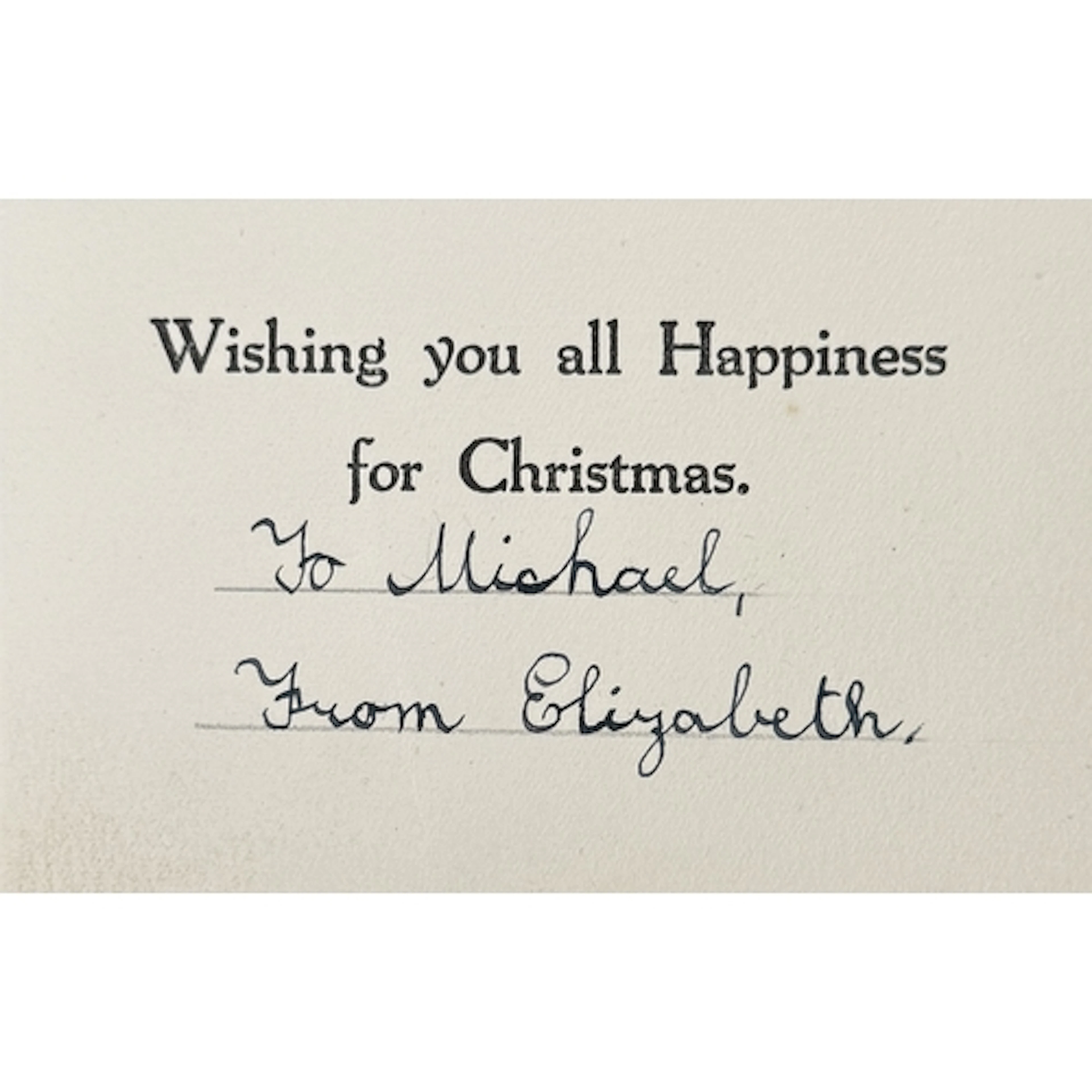 A Christmas card from Queen Elizabeth II - circa 1934, hand-...