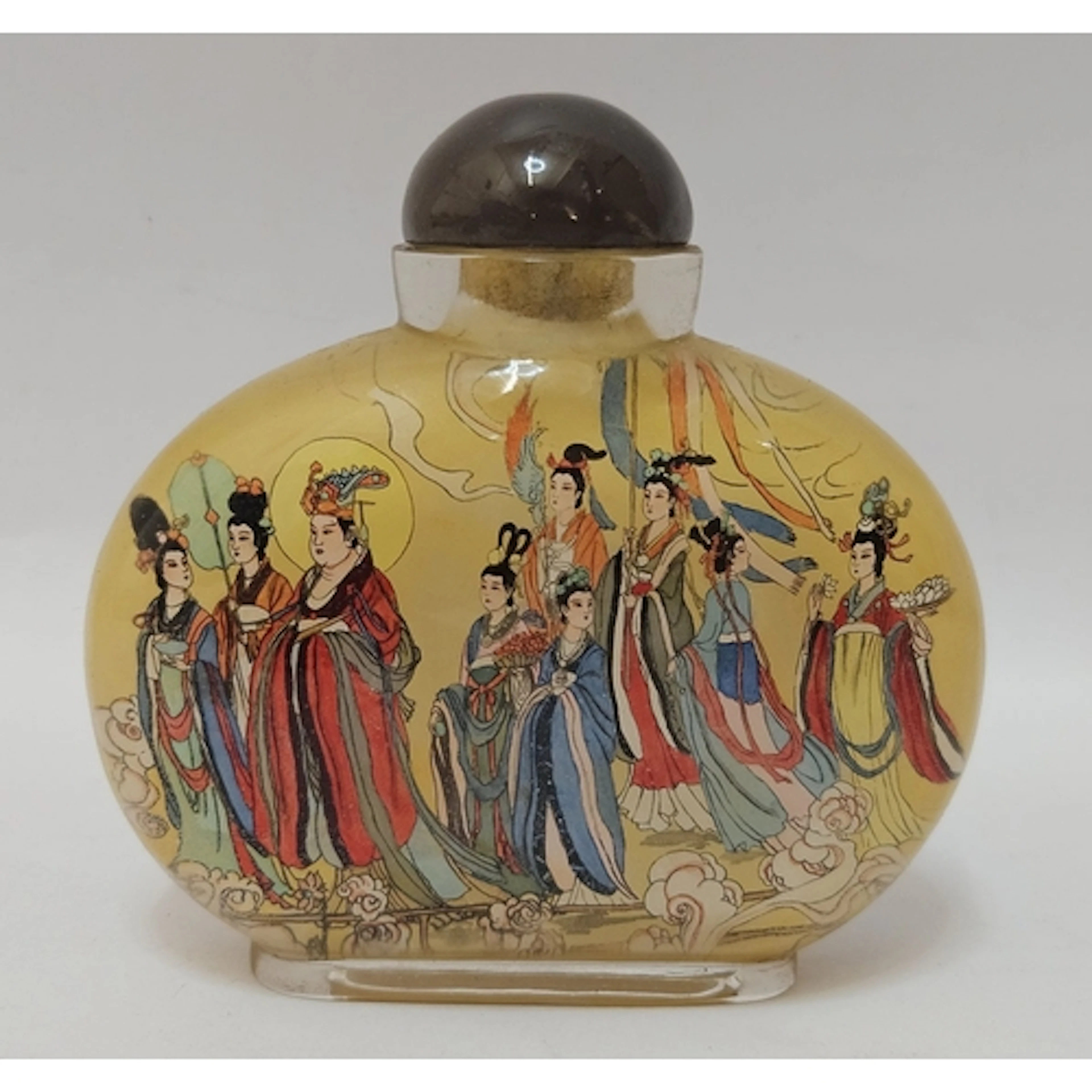 Large Chinese Inside Painted Glass Snuff/Scent bottle with f...