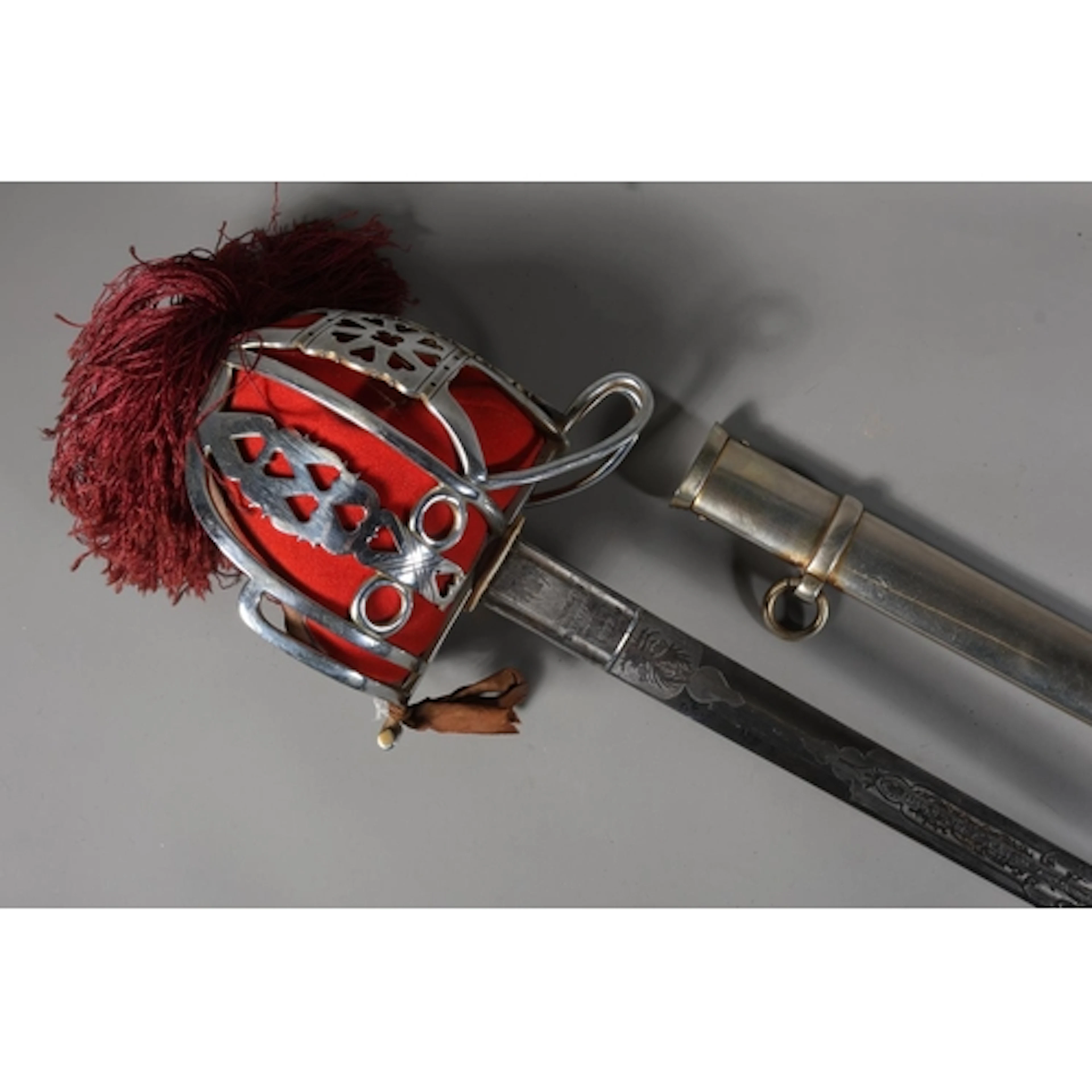 Victorian Scottish officer's basket hilt Claymore style broa...