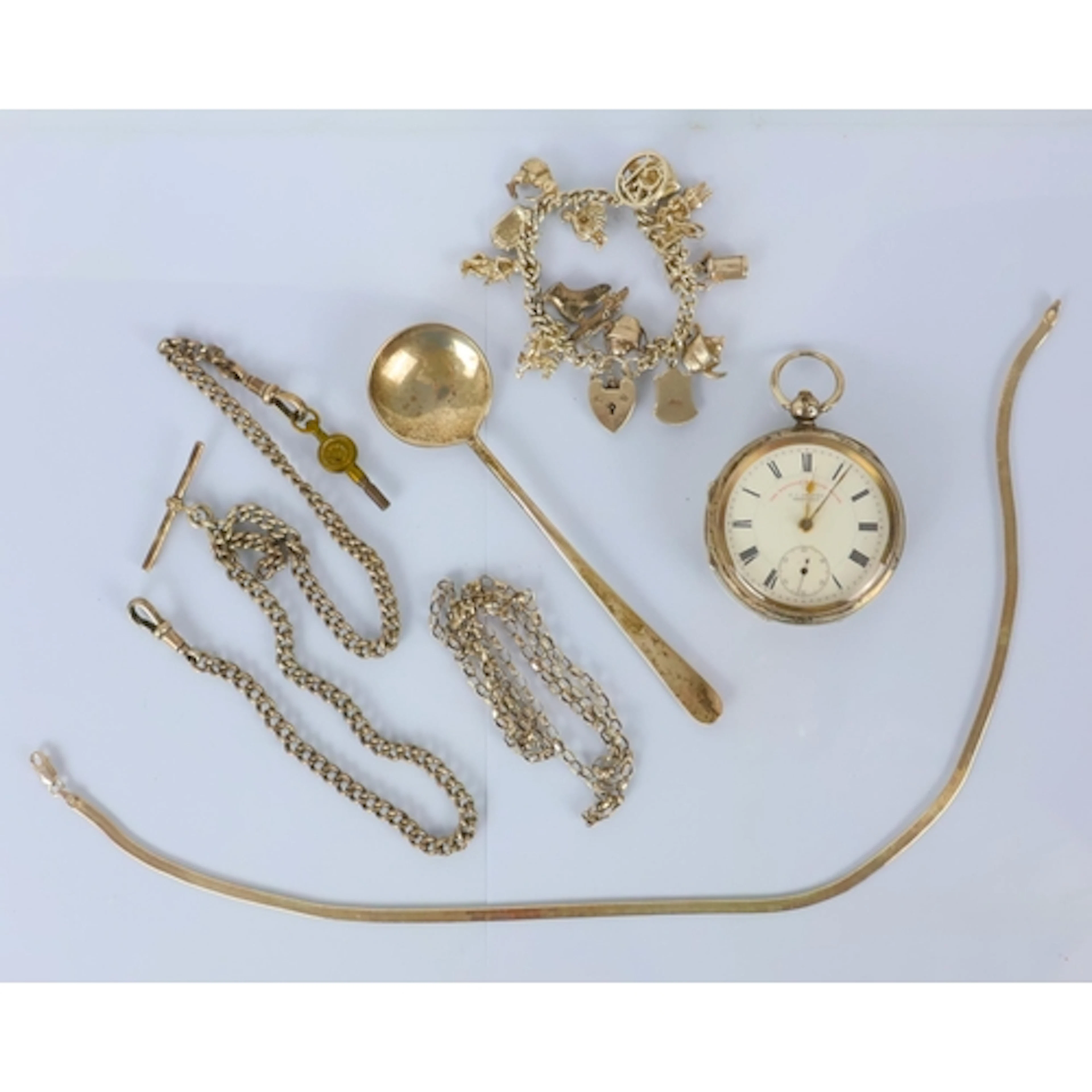 A selection of silver, including an Italian flat snake ring ...