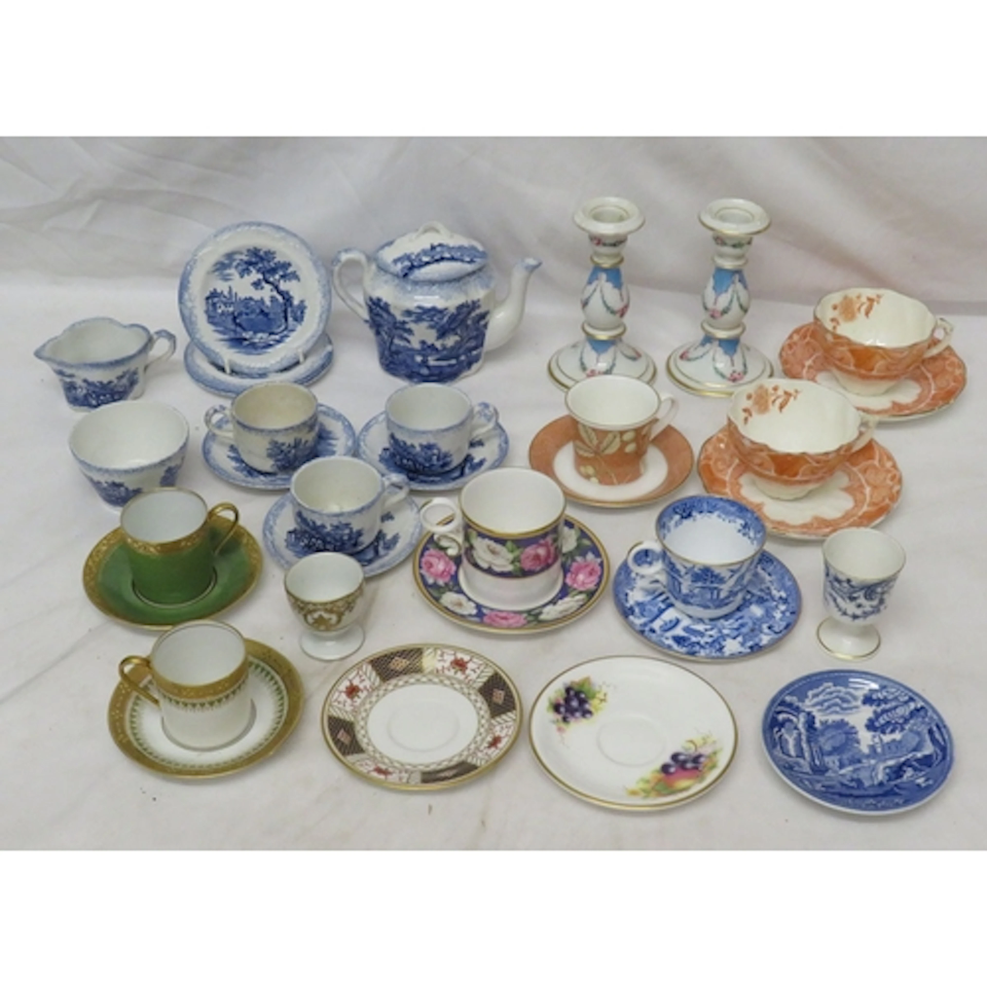 Antique Cabinet Cups & Saucers incl. C. Ahrenfeldt Limoges x...