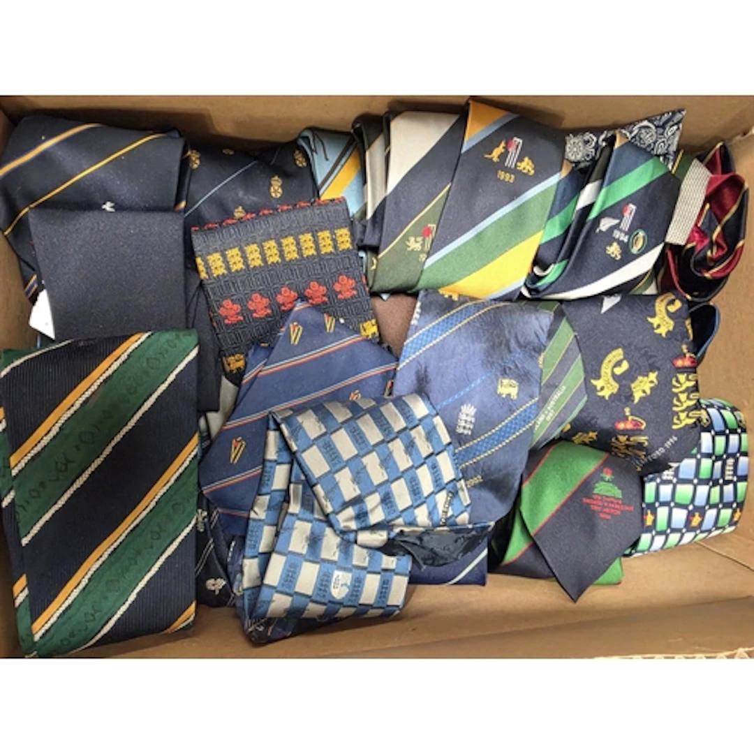 A collection of various cricket ties various test matches et...