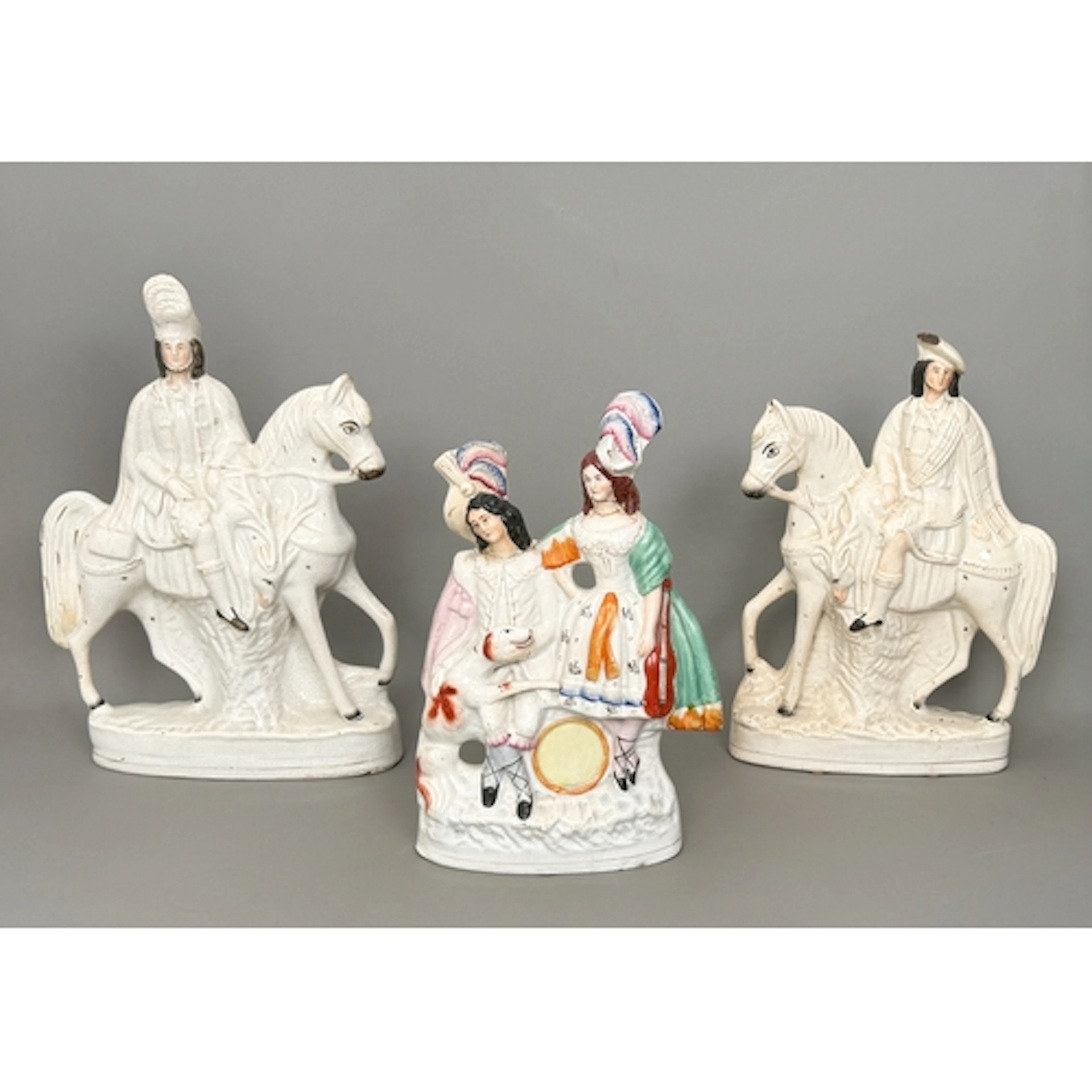 Three 19th century Staffordshire flatback figurines - to inc...