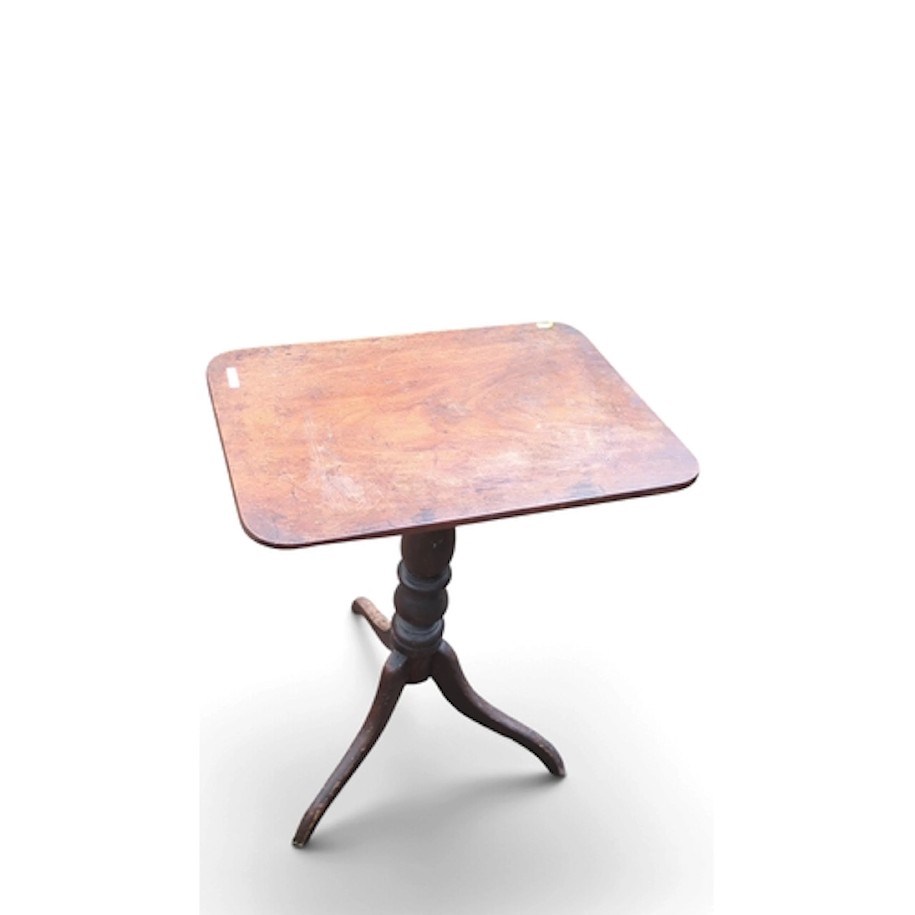 Mahogany occasional table with a rounded rectangular top, tu...