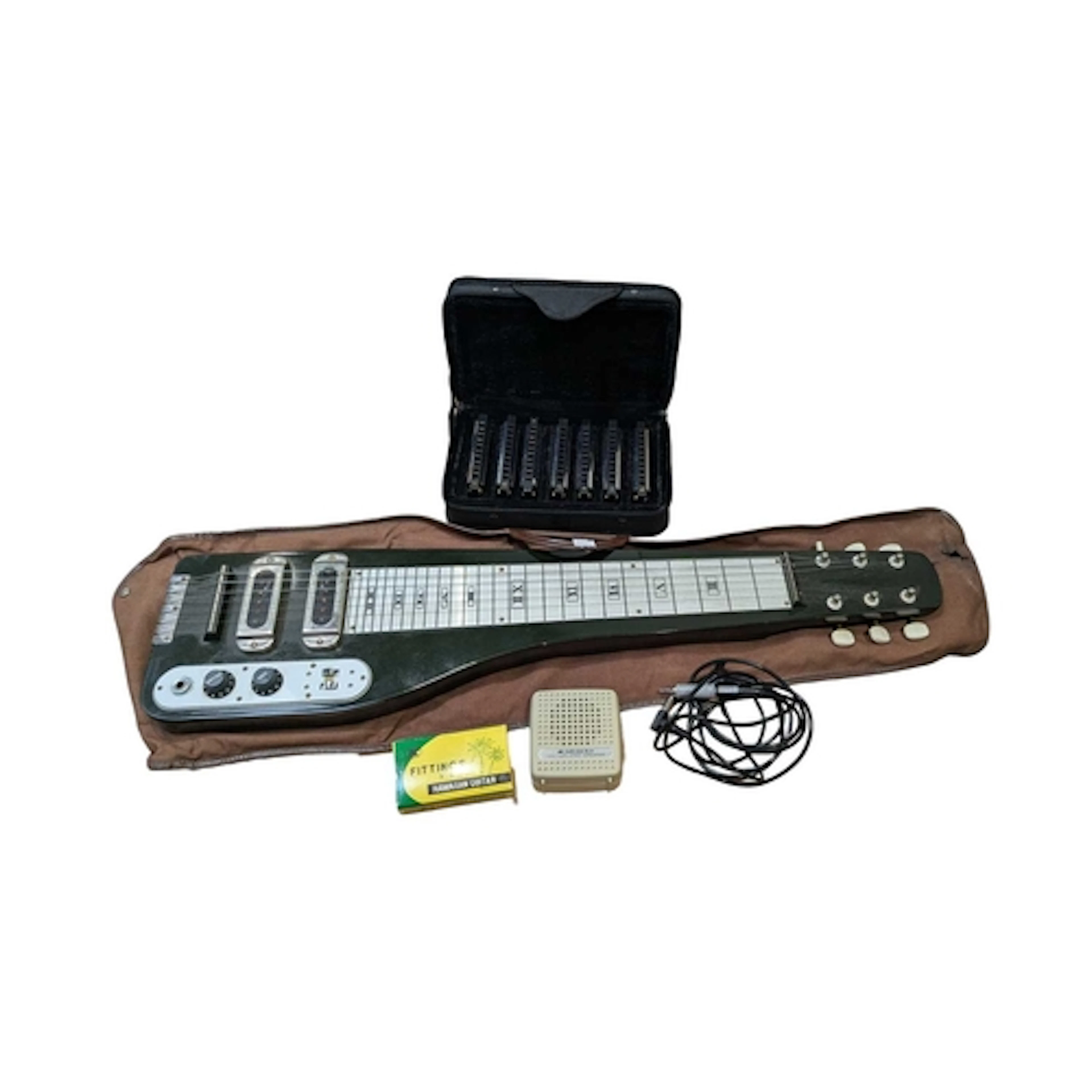 Late 20th century Hawaiian lap steel guitar and a Bluesman 7...