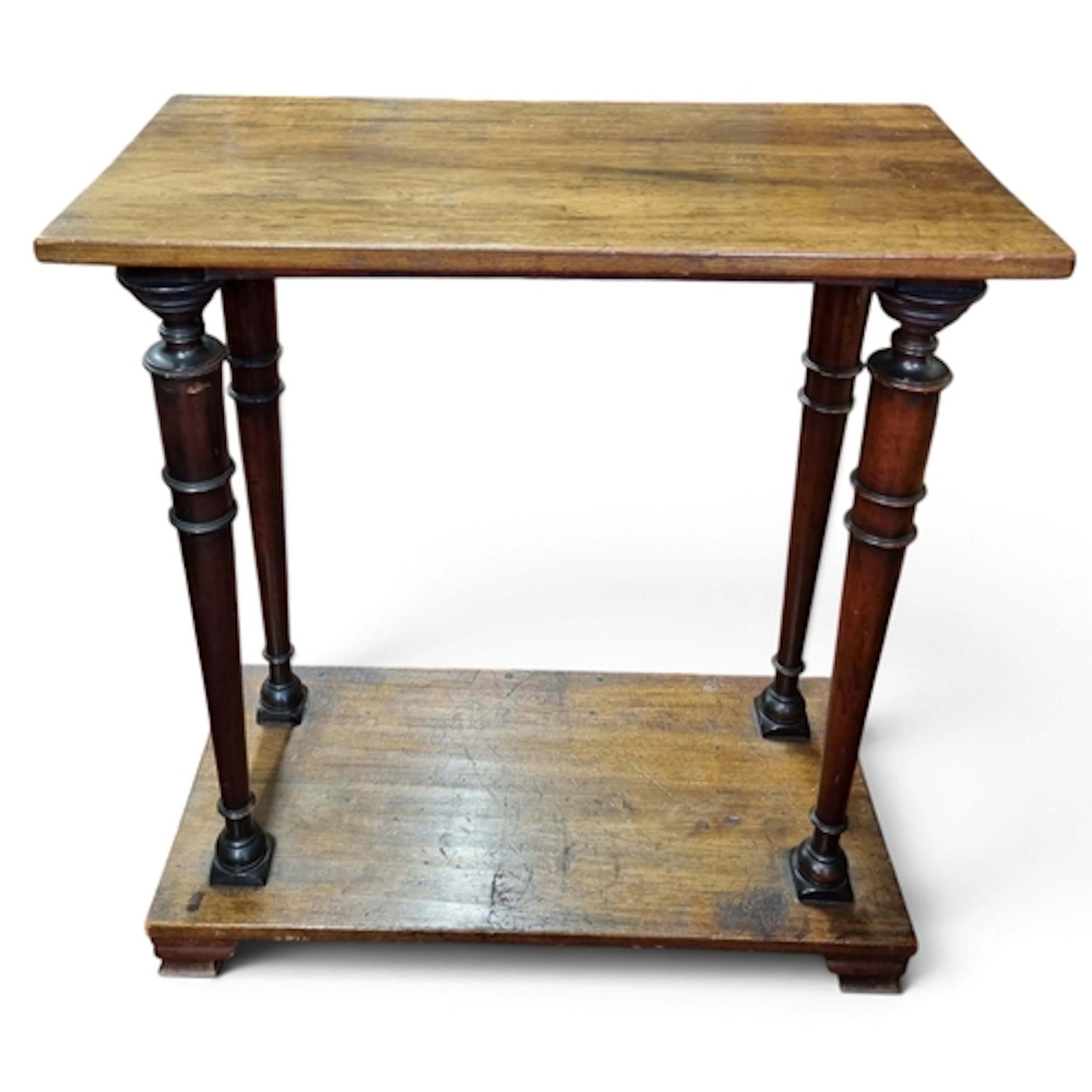 A 19th Century Mahogany Pier Table on turned supports and pl...
