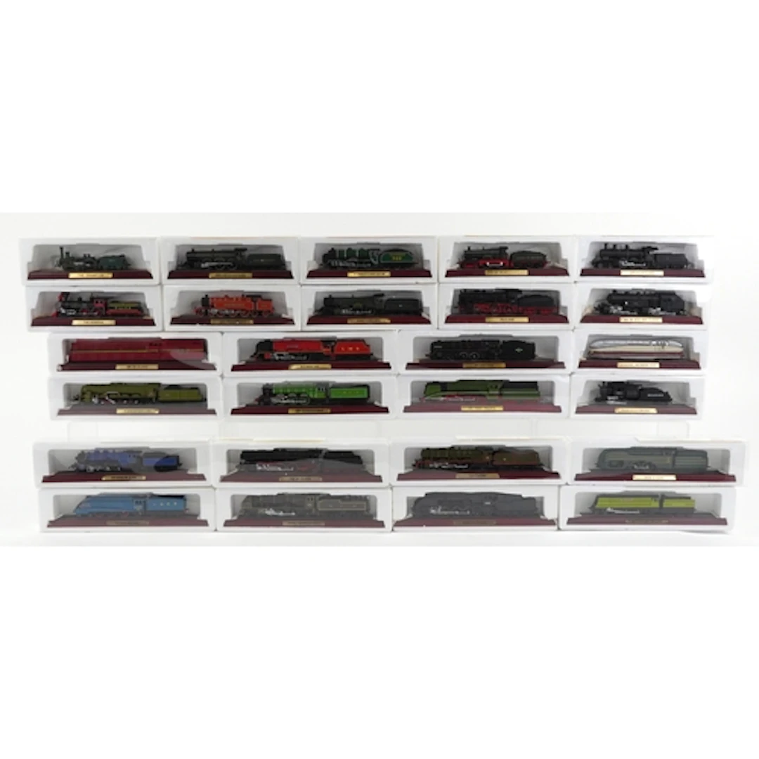 Collection of collector's model trains including Great Weste...