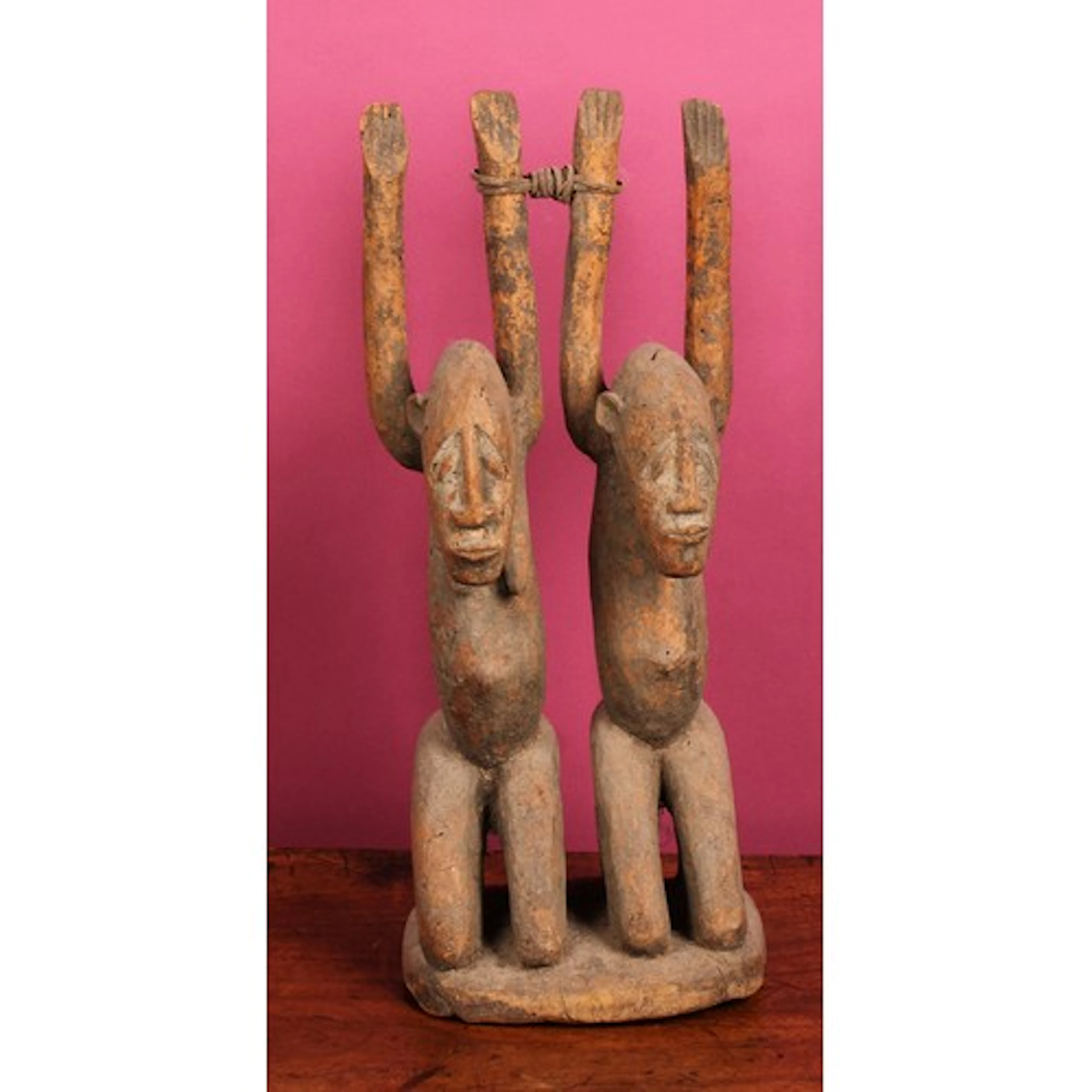 Tribal Art - a West African softwood devotional figure group...