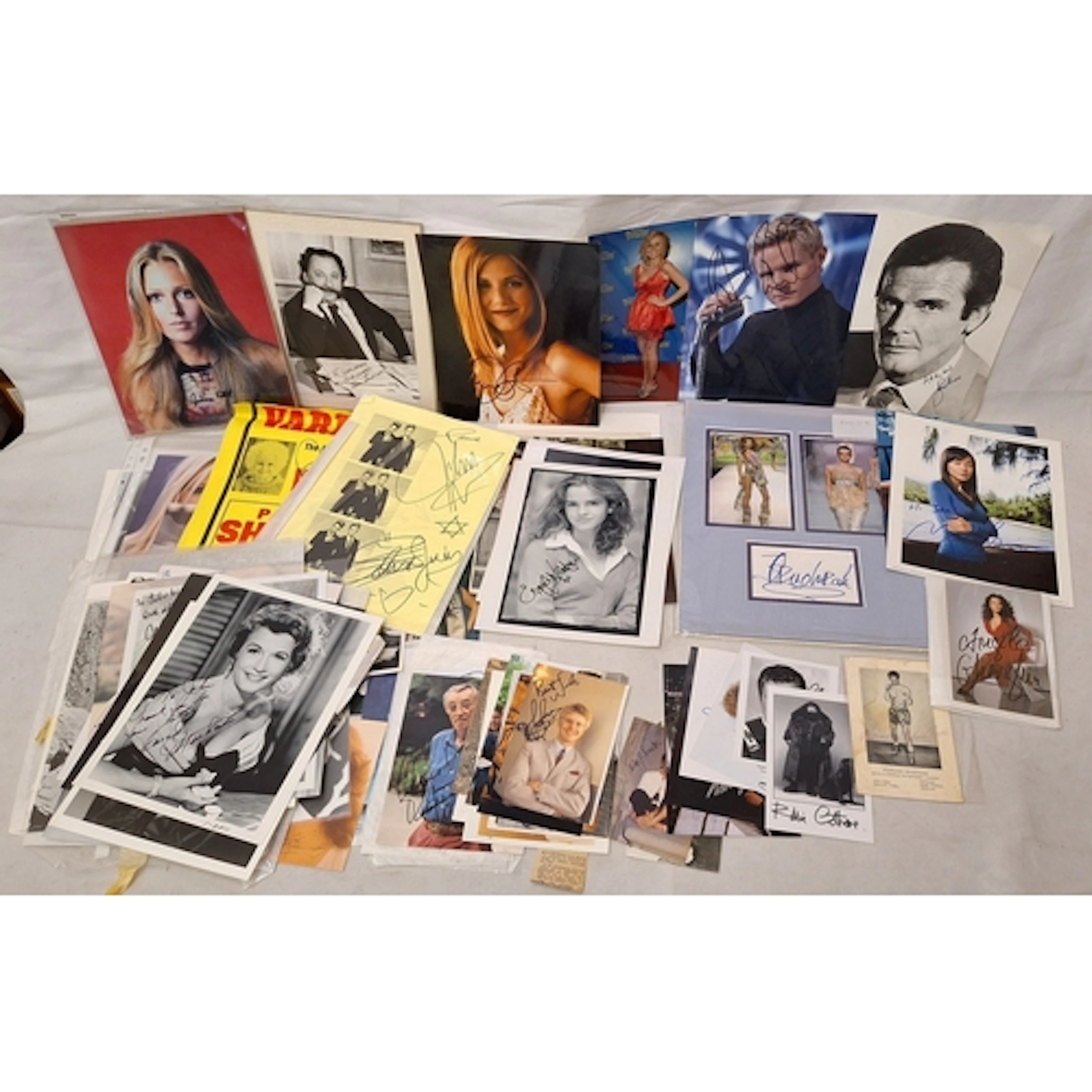 Photographs of film/TV/political personalities, some signed ...