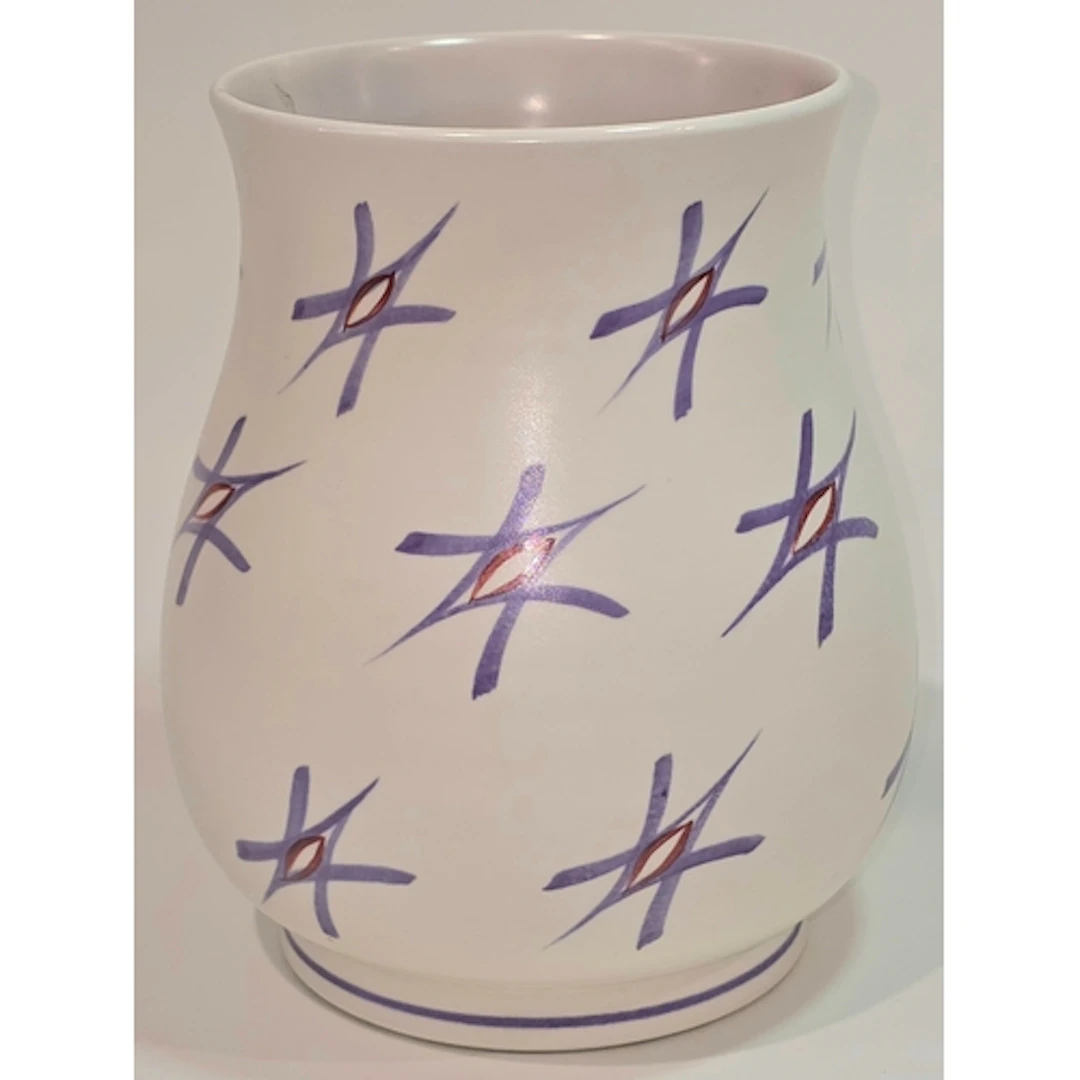 Poole Pottery shape 718 (Purple Stars) FSU pattern vase 8" h...