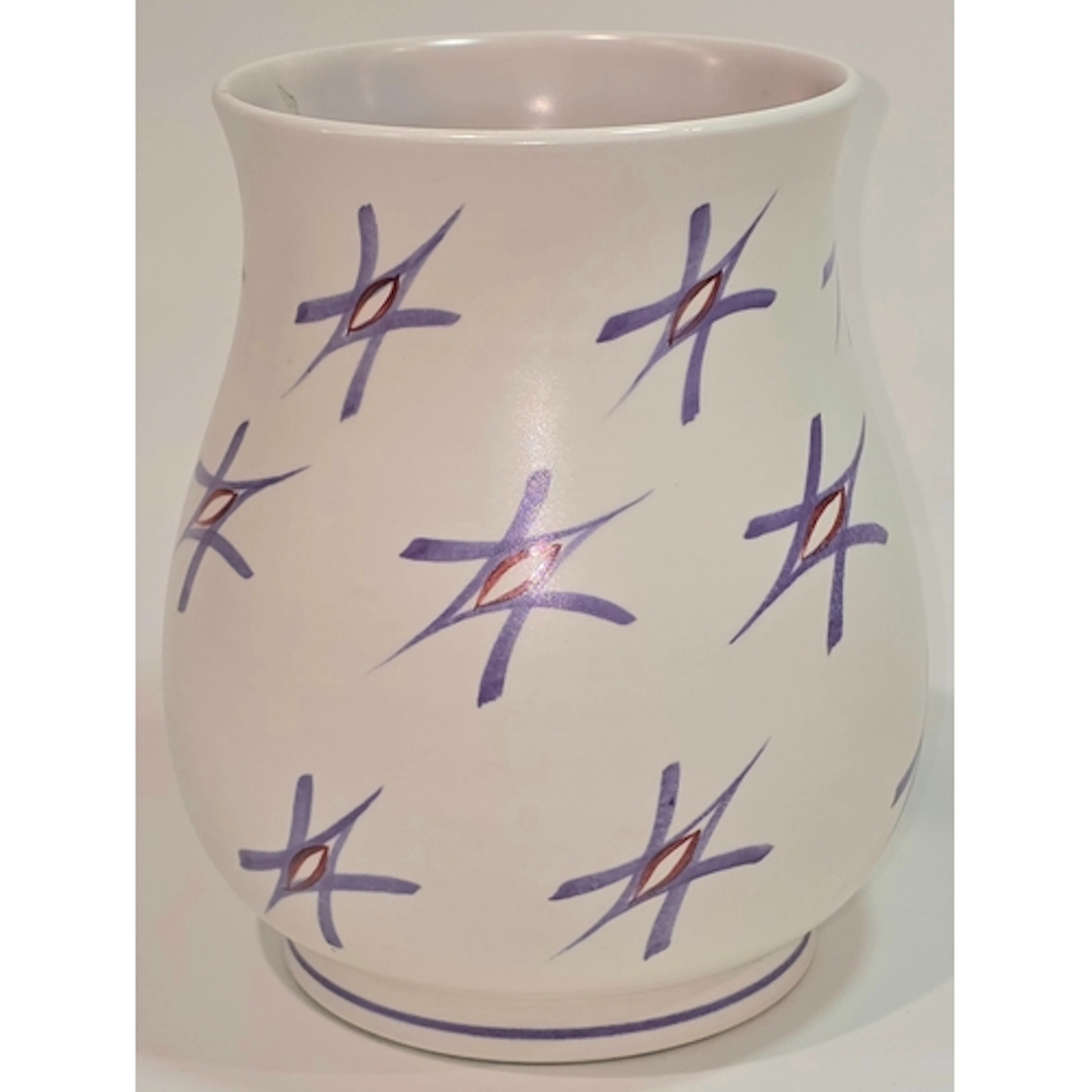 Poole Pottery shape 718 (Purple Stars) FSU pattern vase 8" h...
