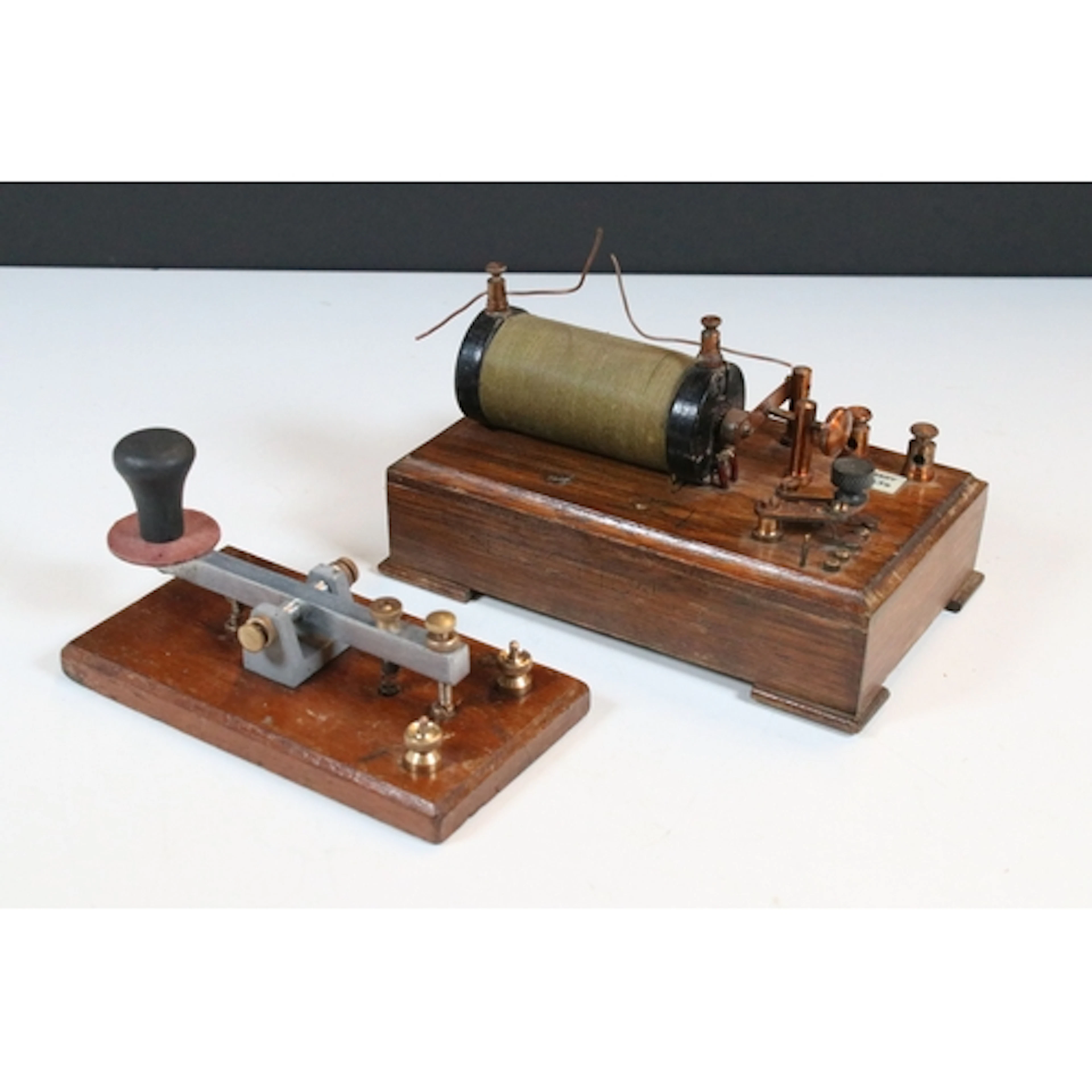 Philip Harris Ltd. Ruhmkorff induction coil, carved 'Inducti...