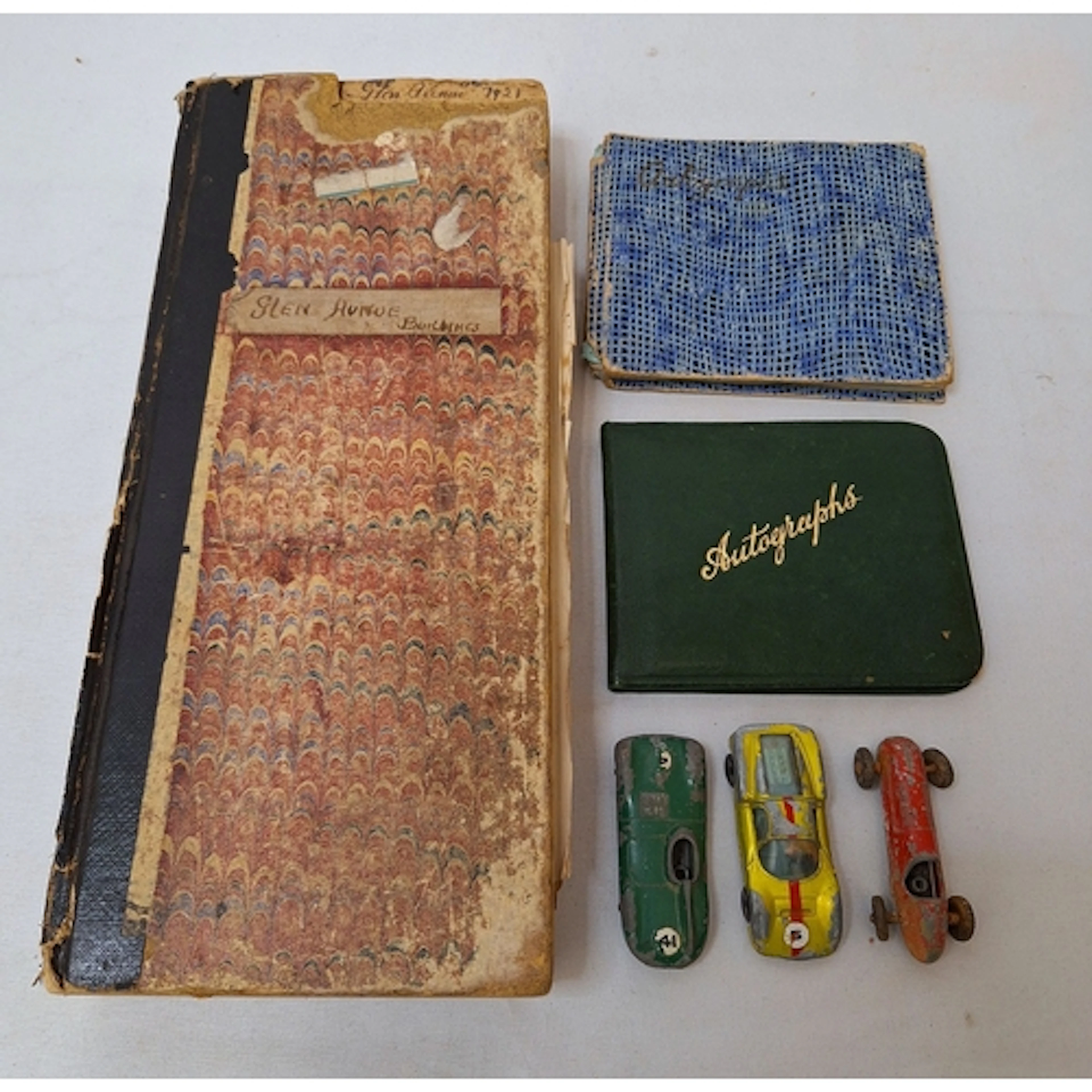 Ledger Book entitled 'Glen Avenue Buildings' with internal d...