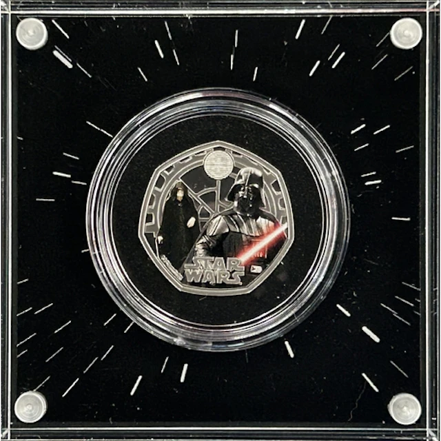 2023 UK King Charles III pair of silver proof colourised 50p...