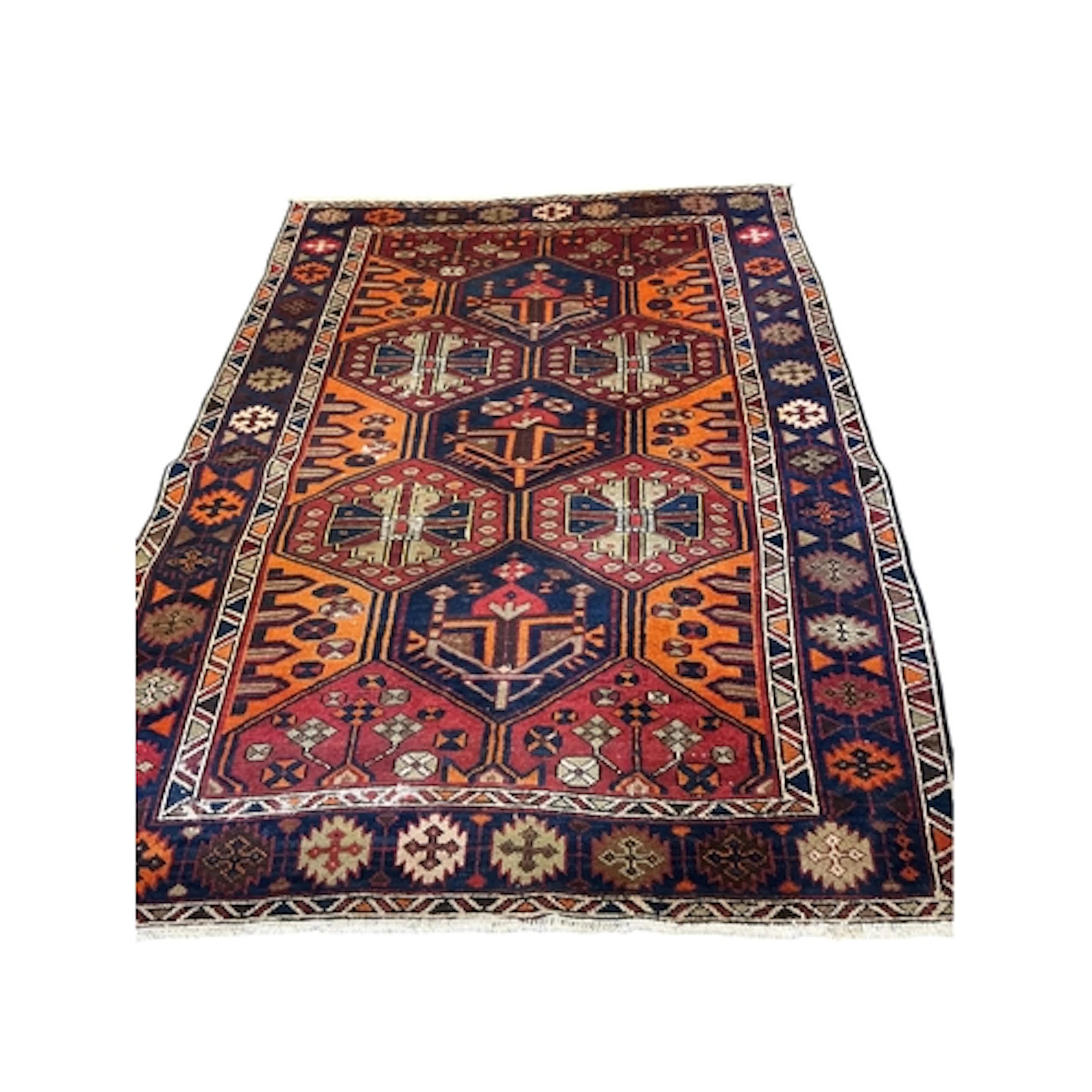 A Turkish Caucasian style rug with hexagonal medallions, 200...