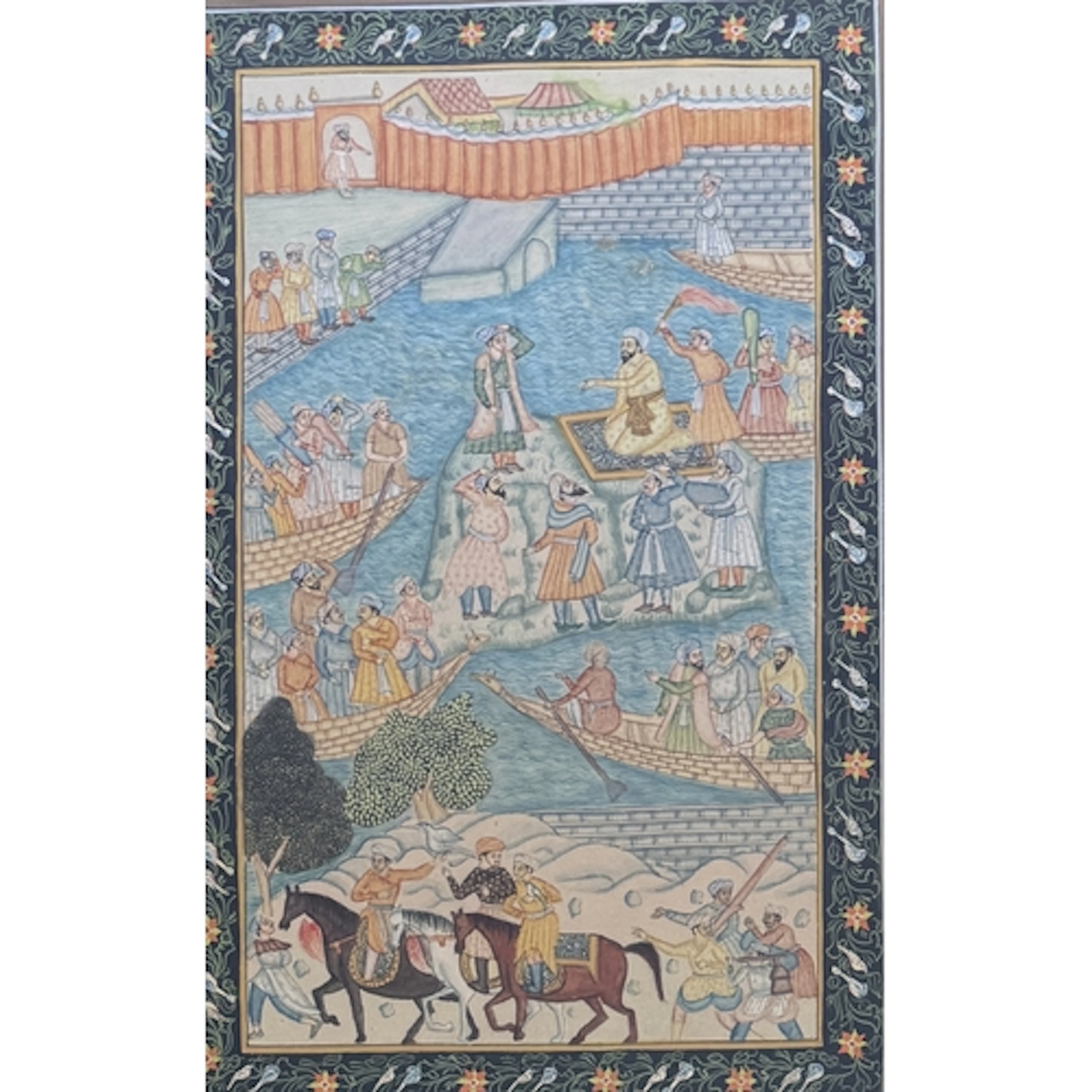 A LATE 19TH C INDIAN WATERCOLOUR ON PAPER DEPICTING A PROCES...