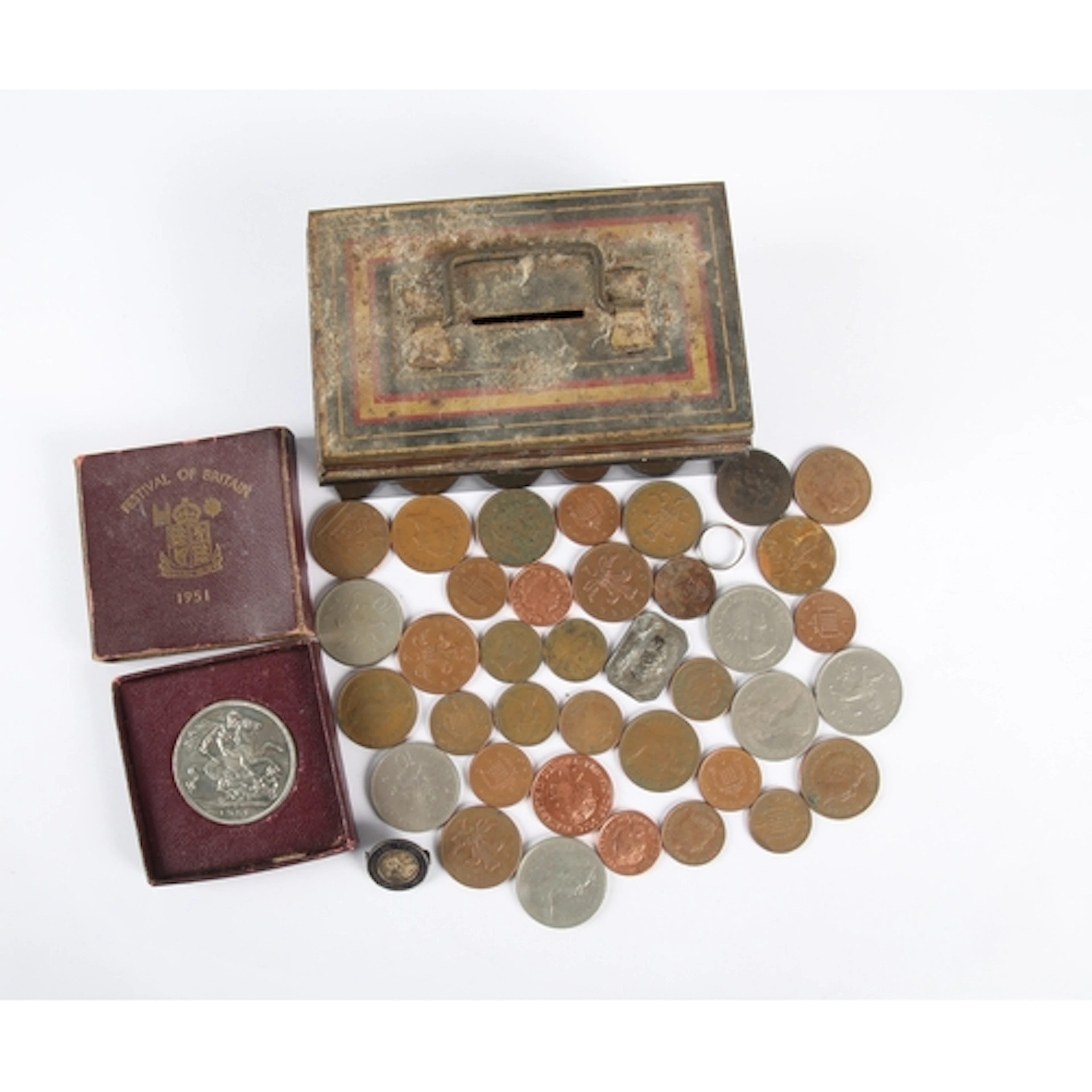 Assorted British coins Dutch tokens etc.