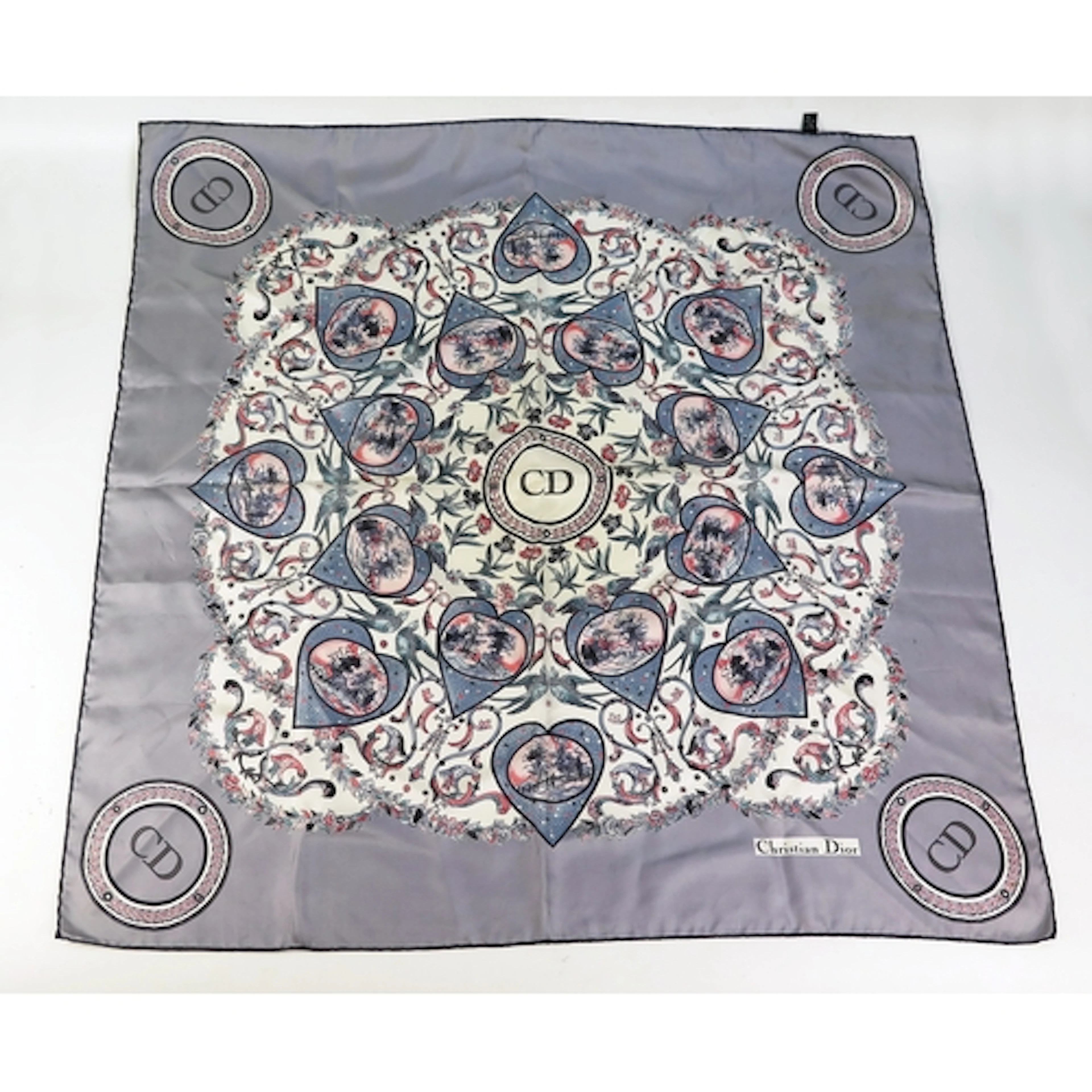 Christian Dior - vintage silk fashion scarf, with polychrome...