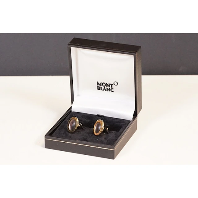 A pair of contemporary Mont Blanc gents cufflinks within ori...