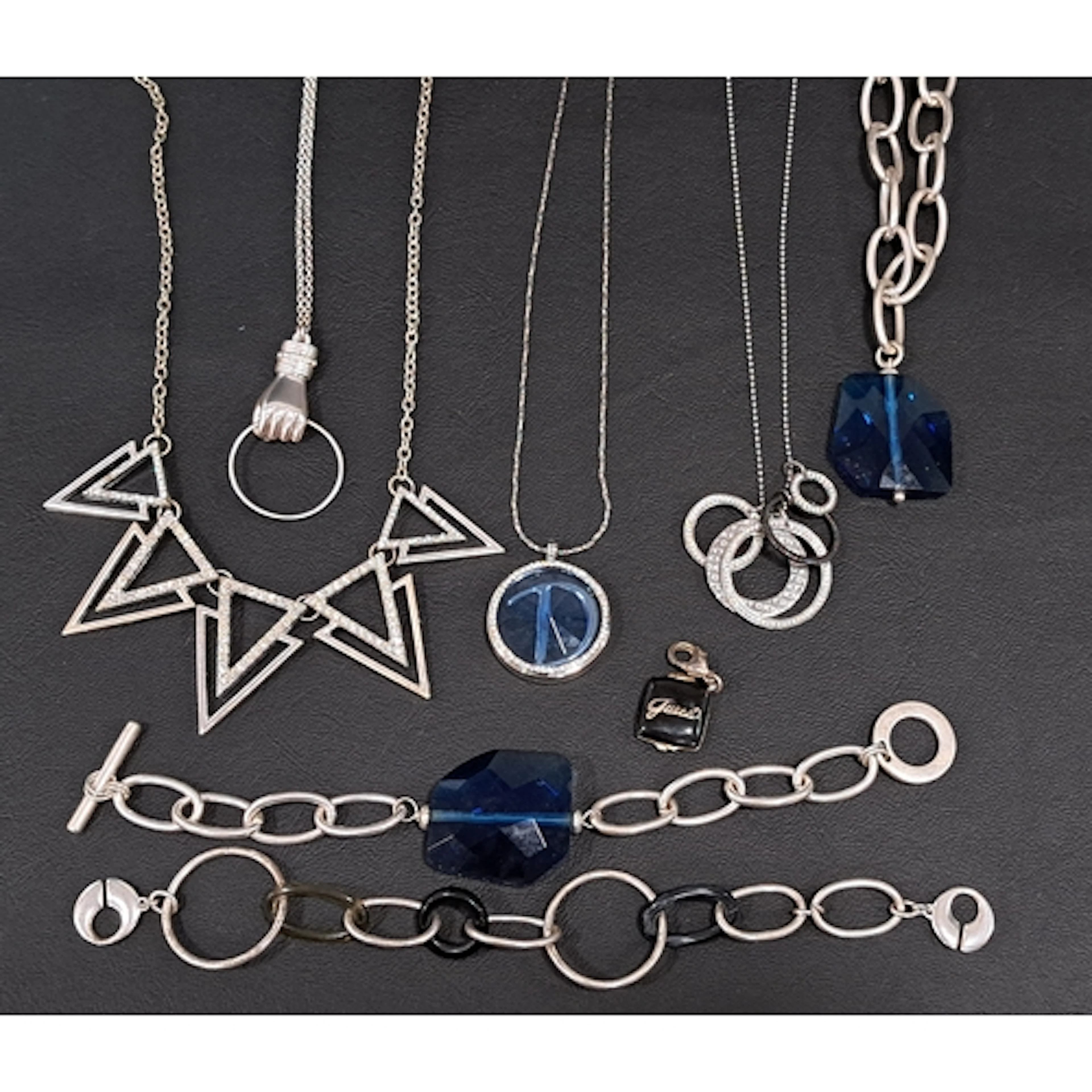 SELECTION OF FASHION JEWELLERY including a faceted glass set...