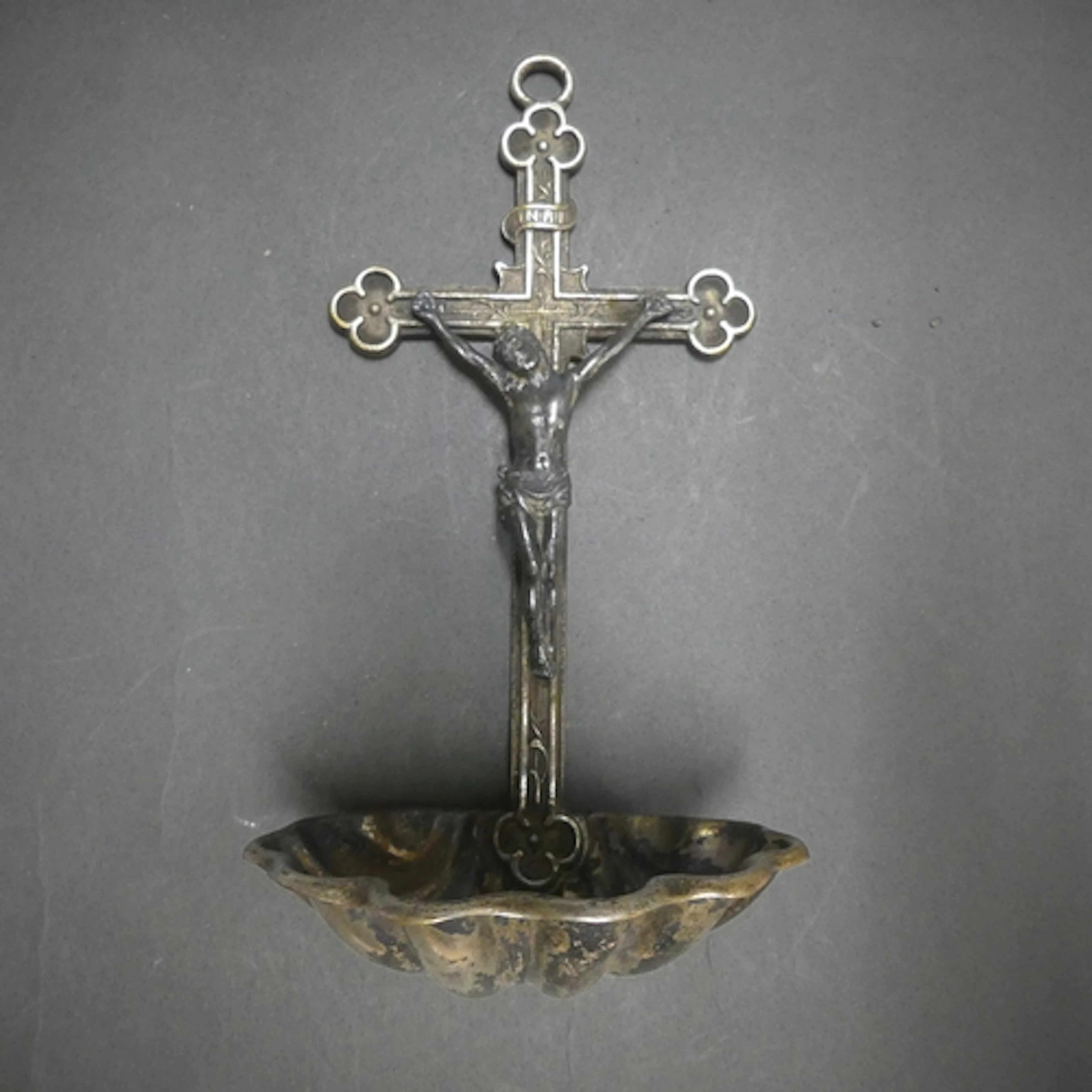 WMF - An 1880s silver plated holy water font in the form of ...