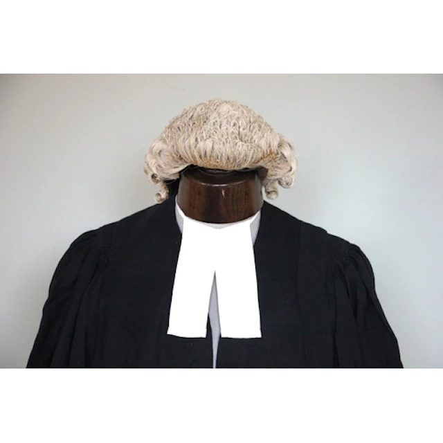 A barrister wig by Ravenscroft, and a gown by Ede & Ravenscr...
