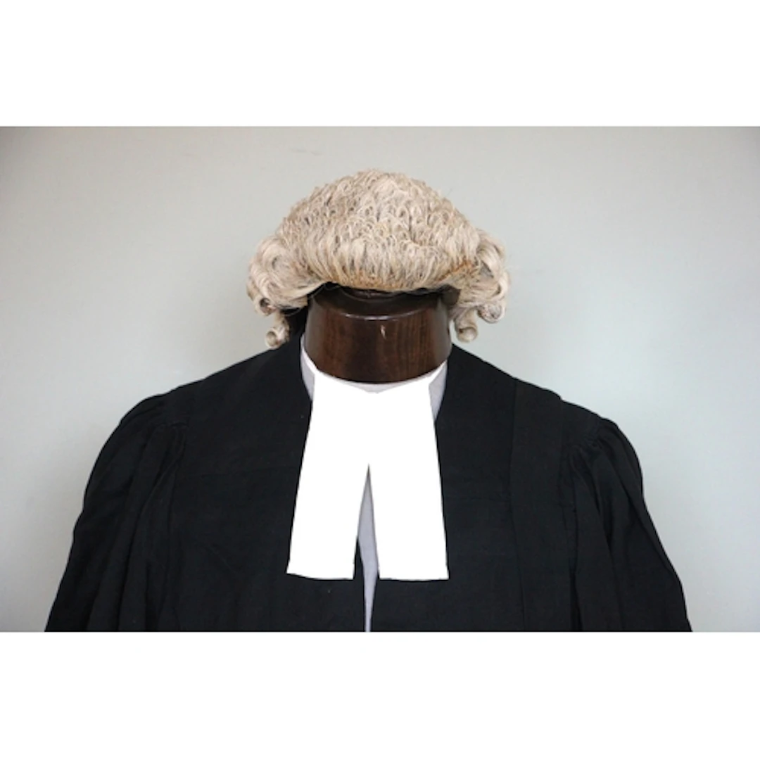 A barrister wig by Ravenscroft, and a gown by Ede & Ravenscr...