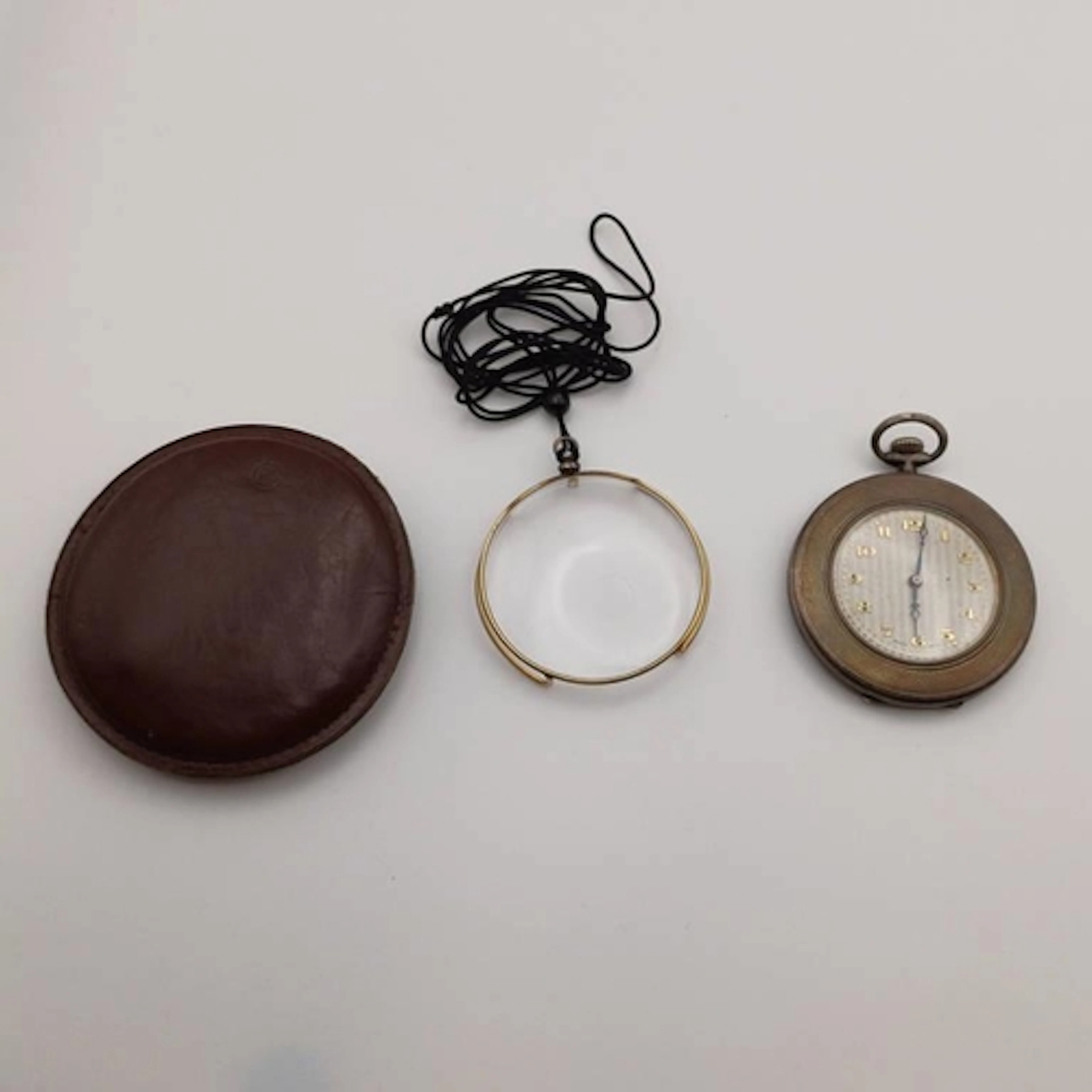 ART DECO SILVER SLIM OPENFACE POCKETWATCH & YELLOW METAL MON...