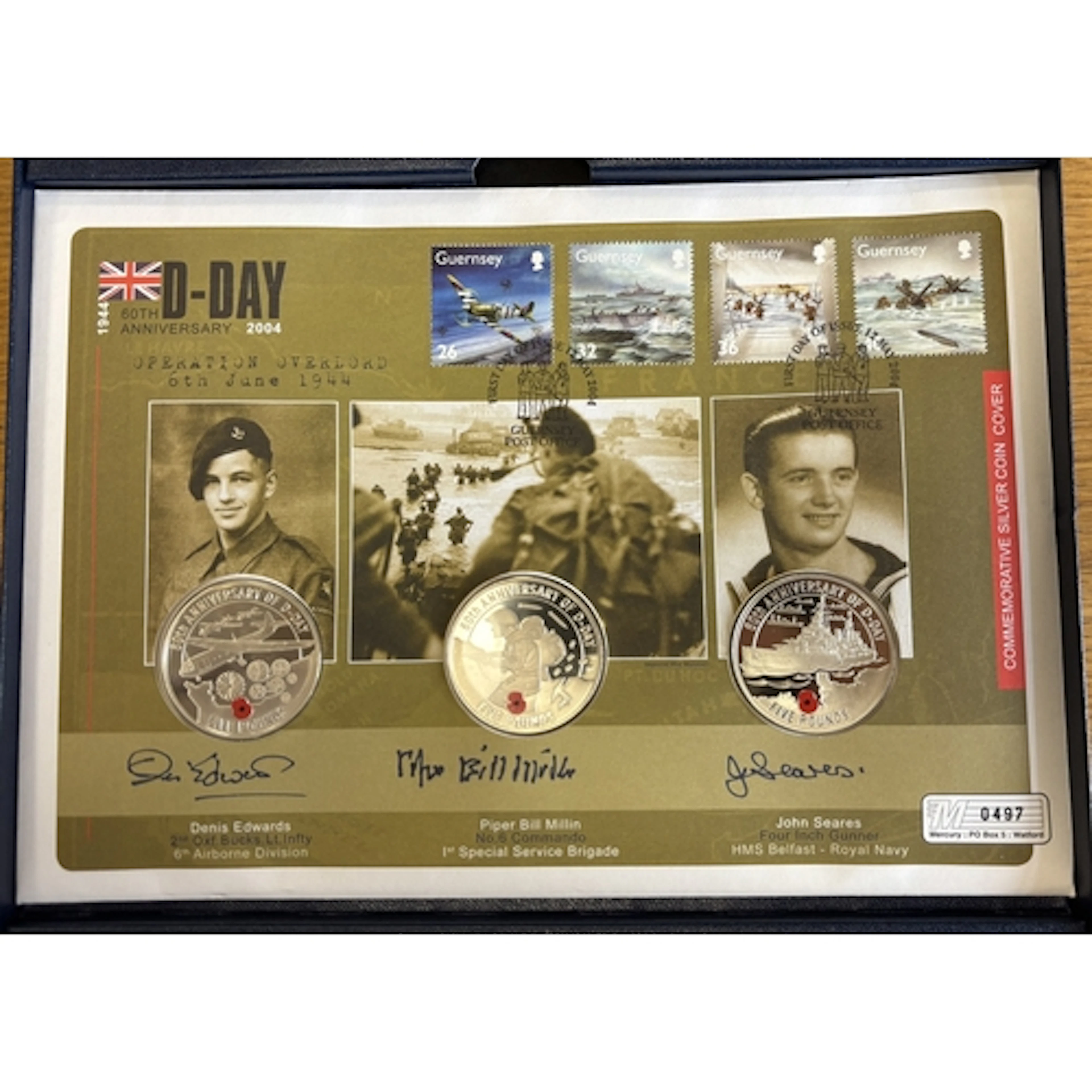 Channel Islands. 2004 D-Day 60th Anniversary set of 3 £5 sil...