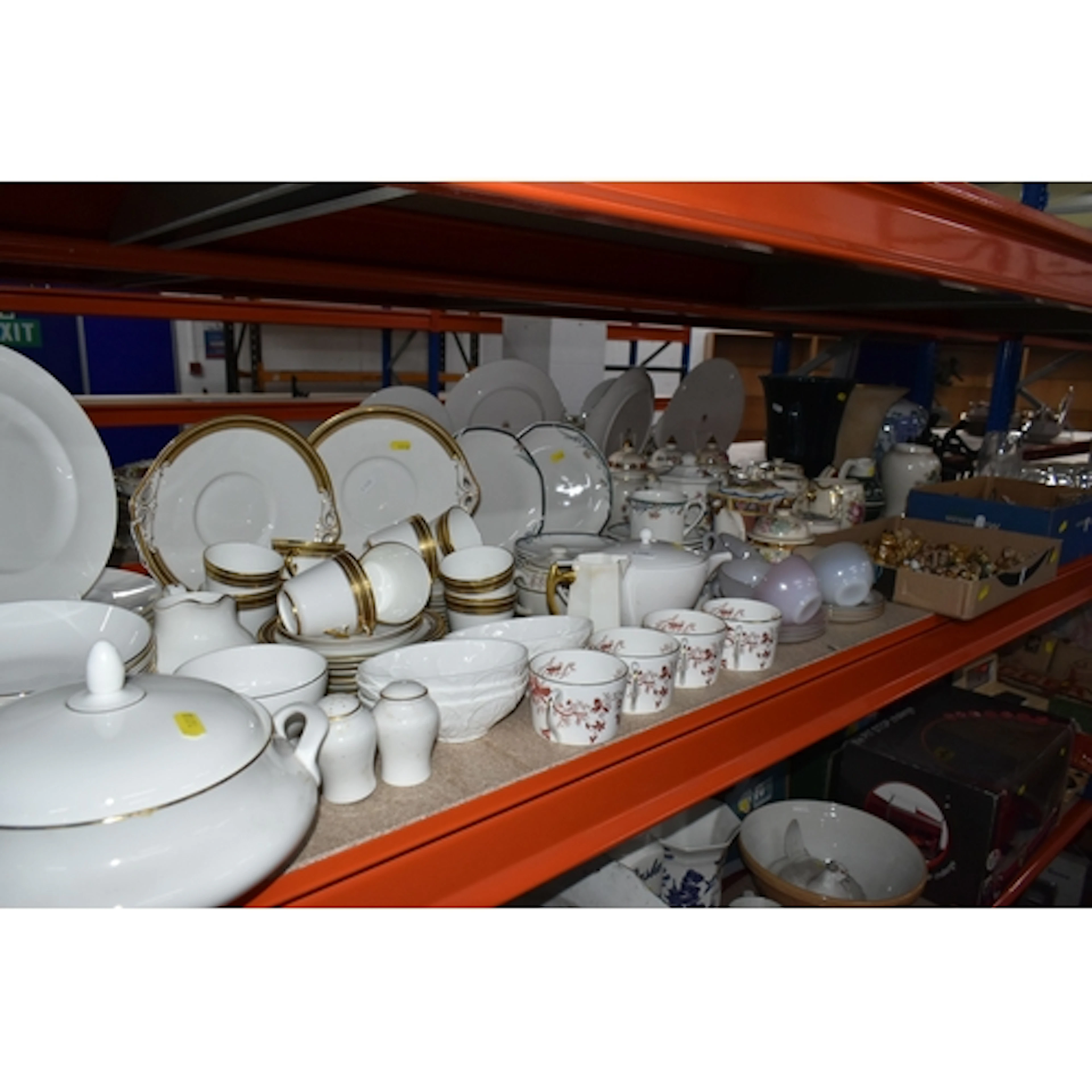 TWO BOXES AND LOOSE CERAMICS, METALWARE AND SUNDRY ITEMS, to...