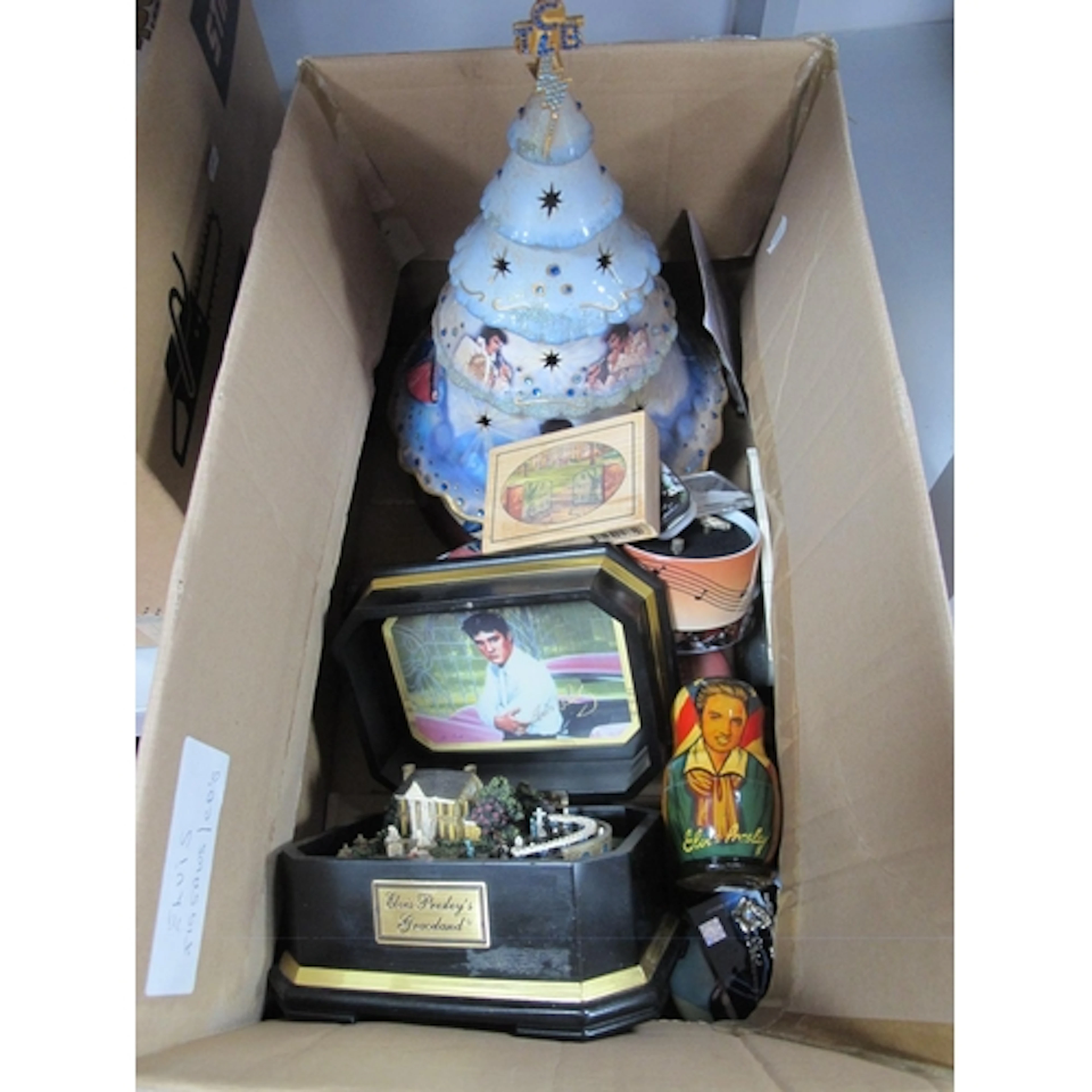Elvis Presley Memorabilia, includes ceramic Christmas tree, ...