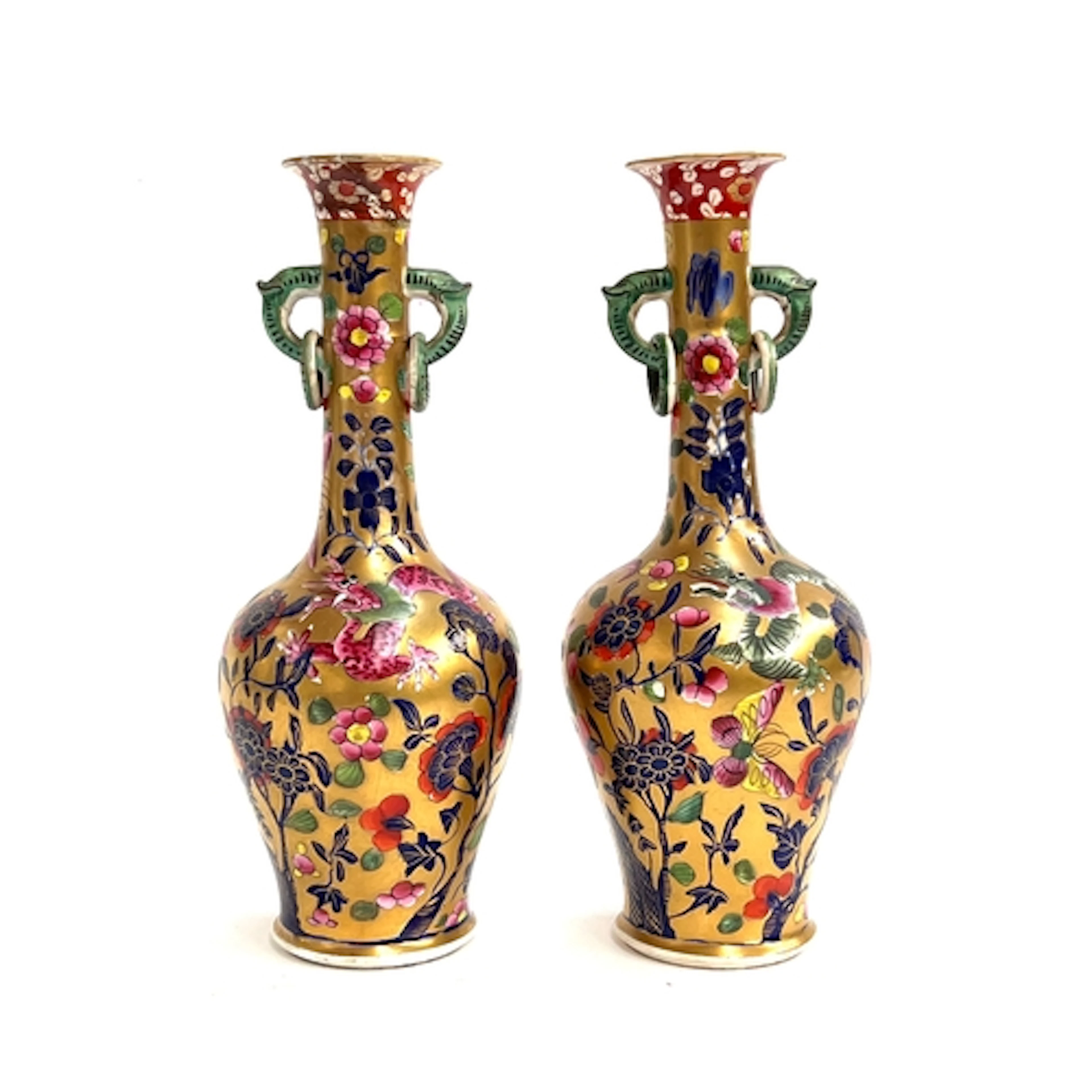 A pair of early 19th century Miles Mason Chinese style vases...