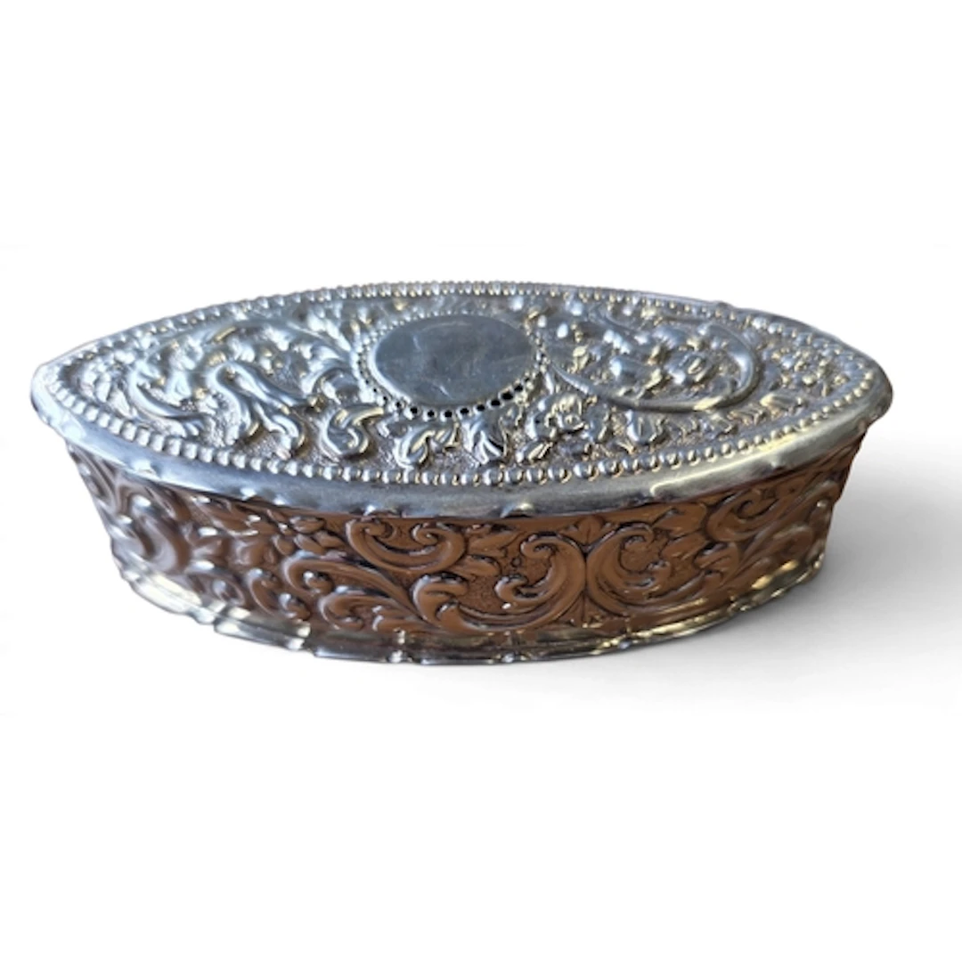 A London Silver Ring Box 1893 Samuel Jacob with George III S...