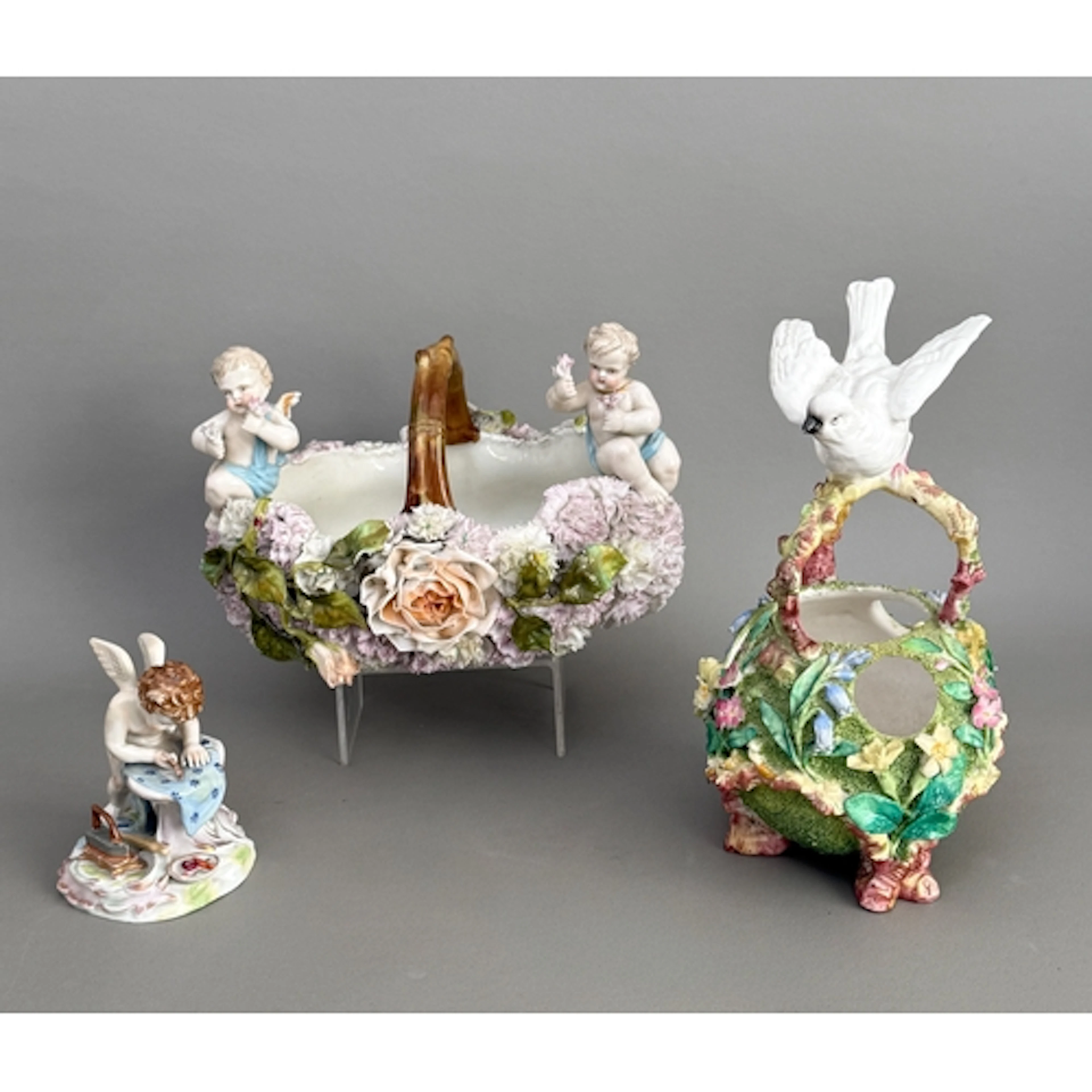 Three pieces of decorative porcelain - comprising a nineteen...