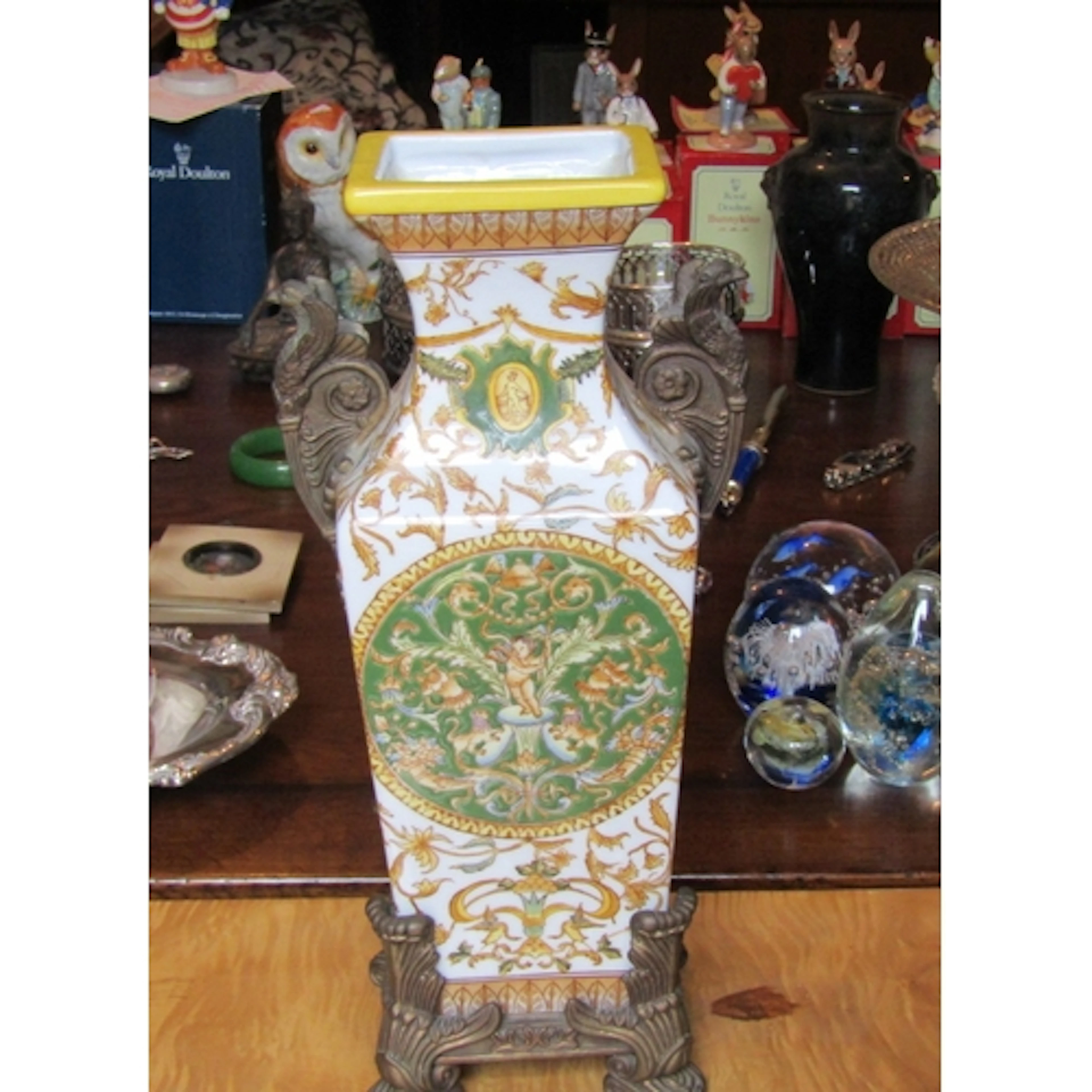 Oriental Vase Shaped Form Ormolu Mounts Fine Porcelain Appro...