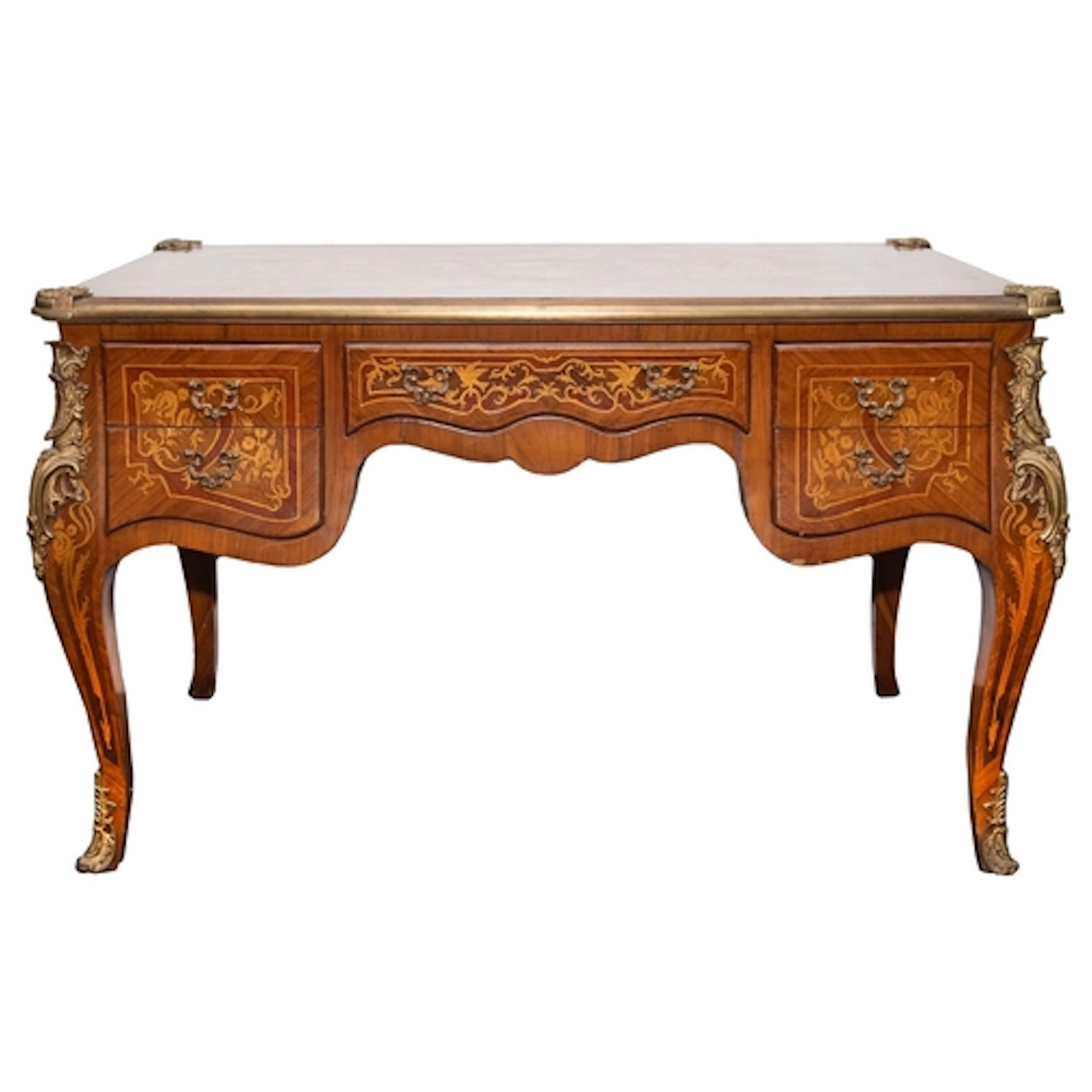 A tulipwood, kingwood and marquetry bureau plat in Louis XV ...