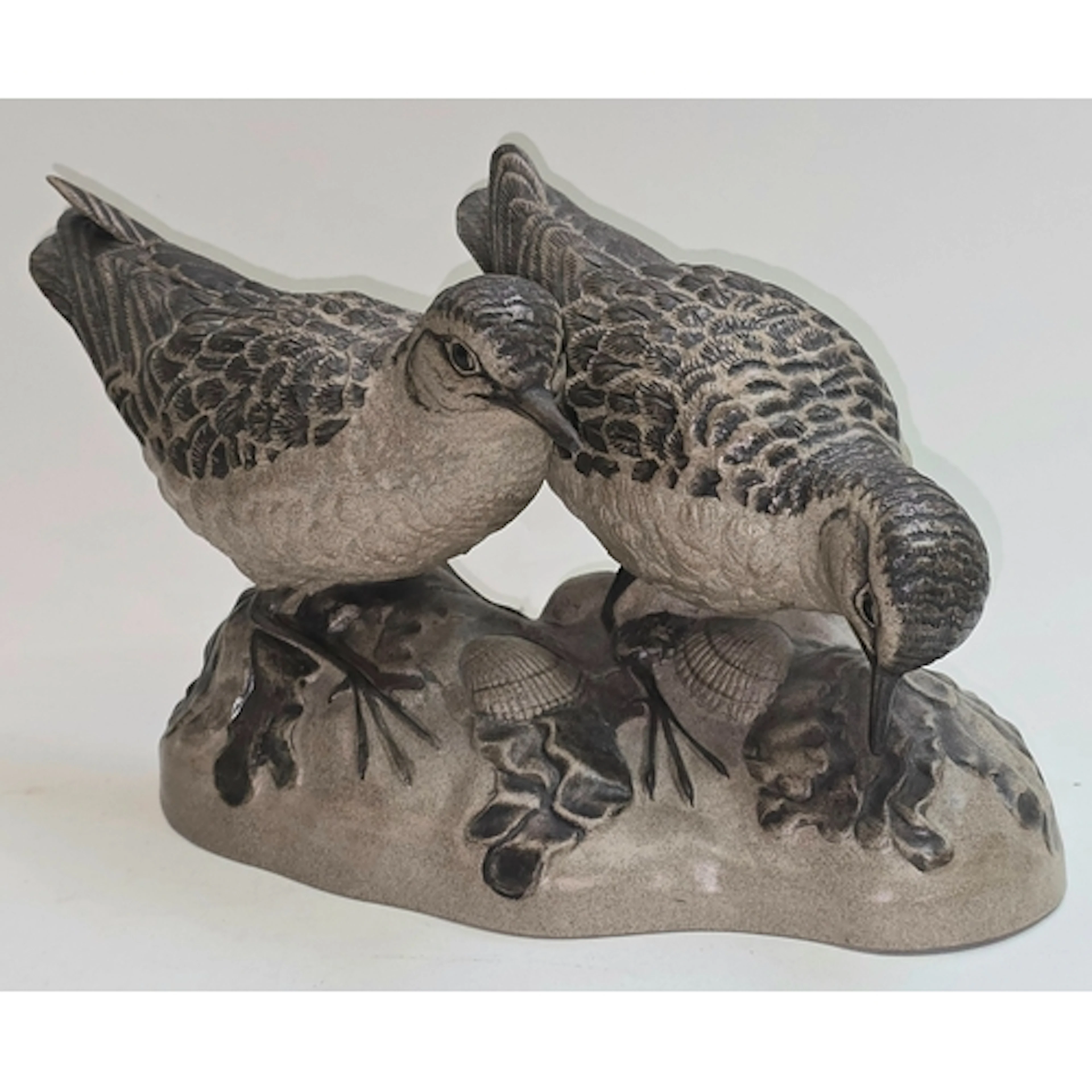 Poole Pottery Stoneware model of a pair of Sandpipers modell...